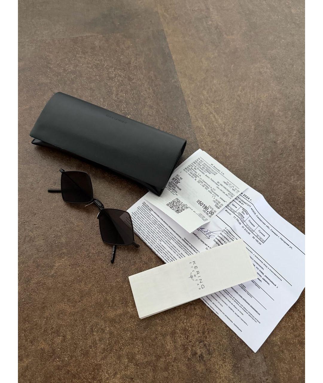 SAINT LAURENT Черные металлические солнцезащитные очки, фото 2