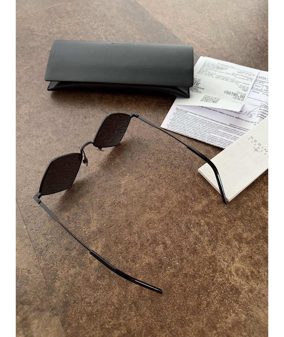 SAINT LAURENT Черные металлические солнцезащитные очки, фото 5