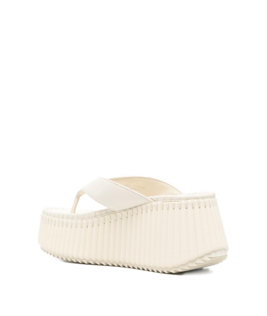 CHLOE Белые кожаные шлепанцы, фото 2