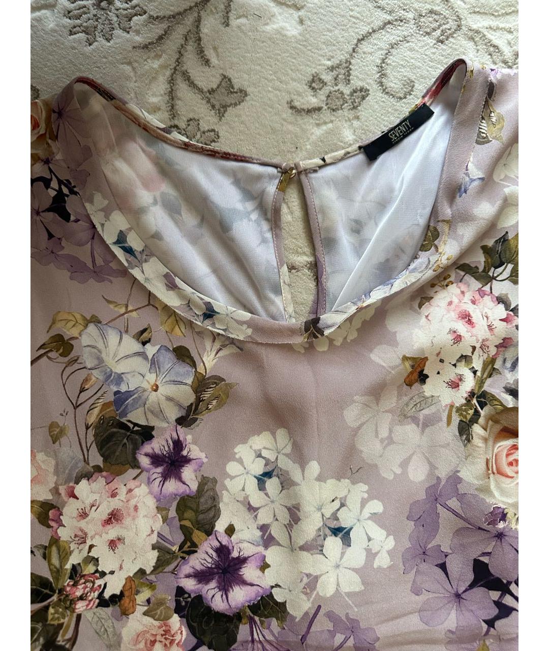 SEVENTY Мульти шелковое коктейльное платье, фото 6