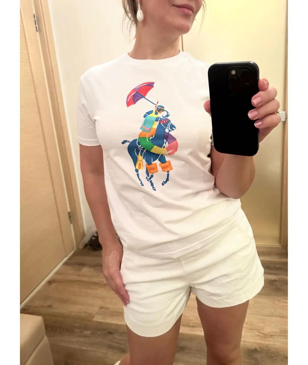 POLO RALPH LAUREN Белая хлопковая детская футболка, фото 2