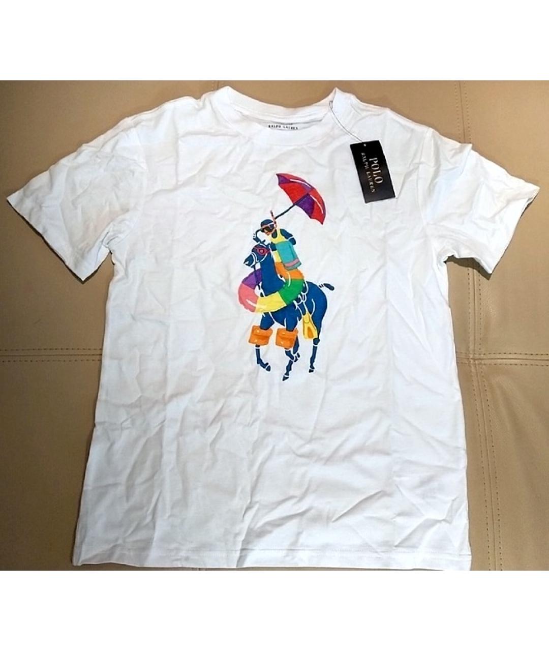 POLO RALPH LAUREN Белая хлопковая детская футболка, фото 5