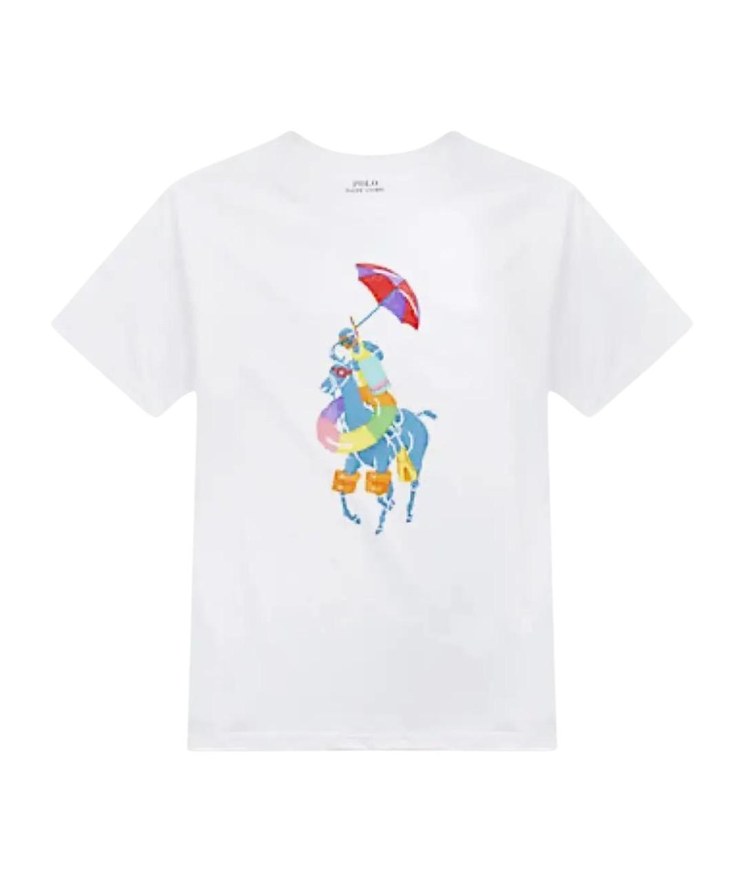 POLO RALPH LAUREN Белая хлопковая детская футболка, фото 1