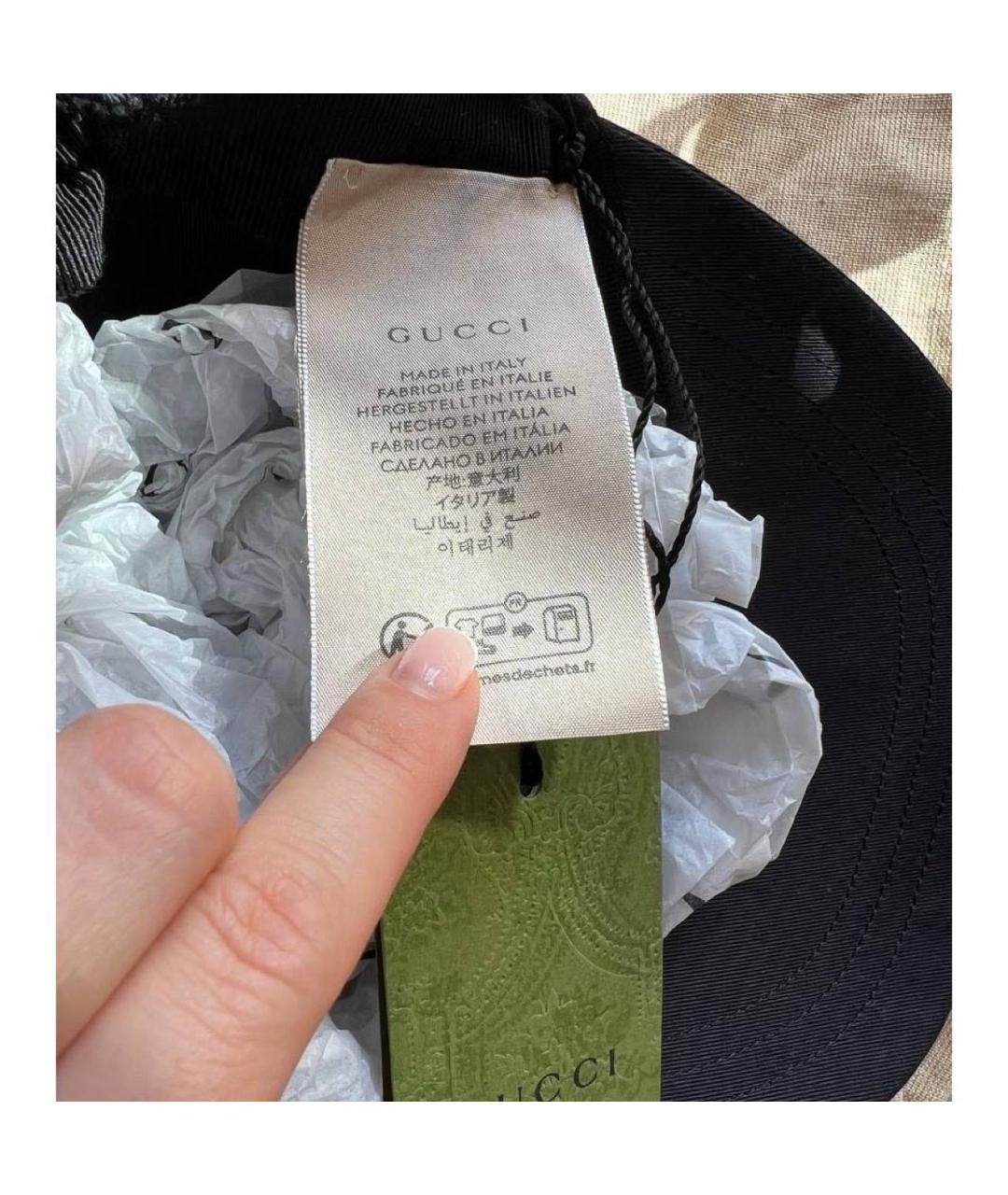 GUCCI Черная хлопковая кепка/бейсболка, фото 4