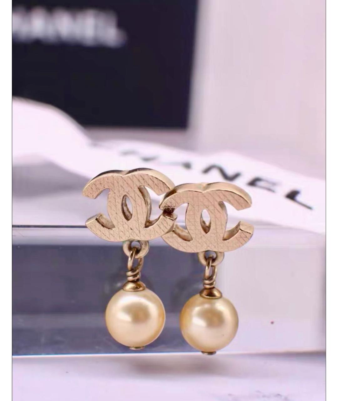 CHANEL Золотые серьги, фото 2