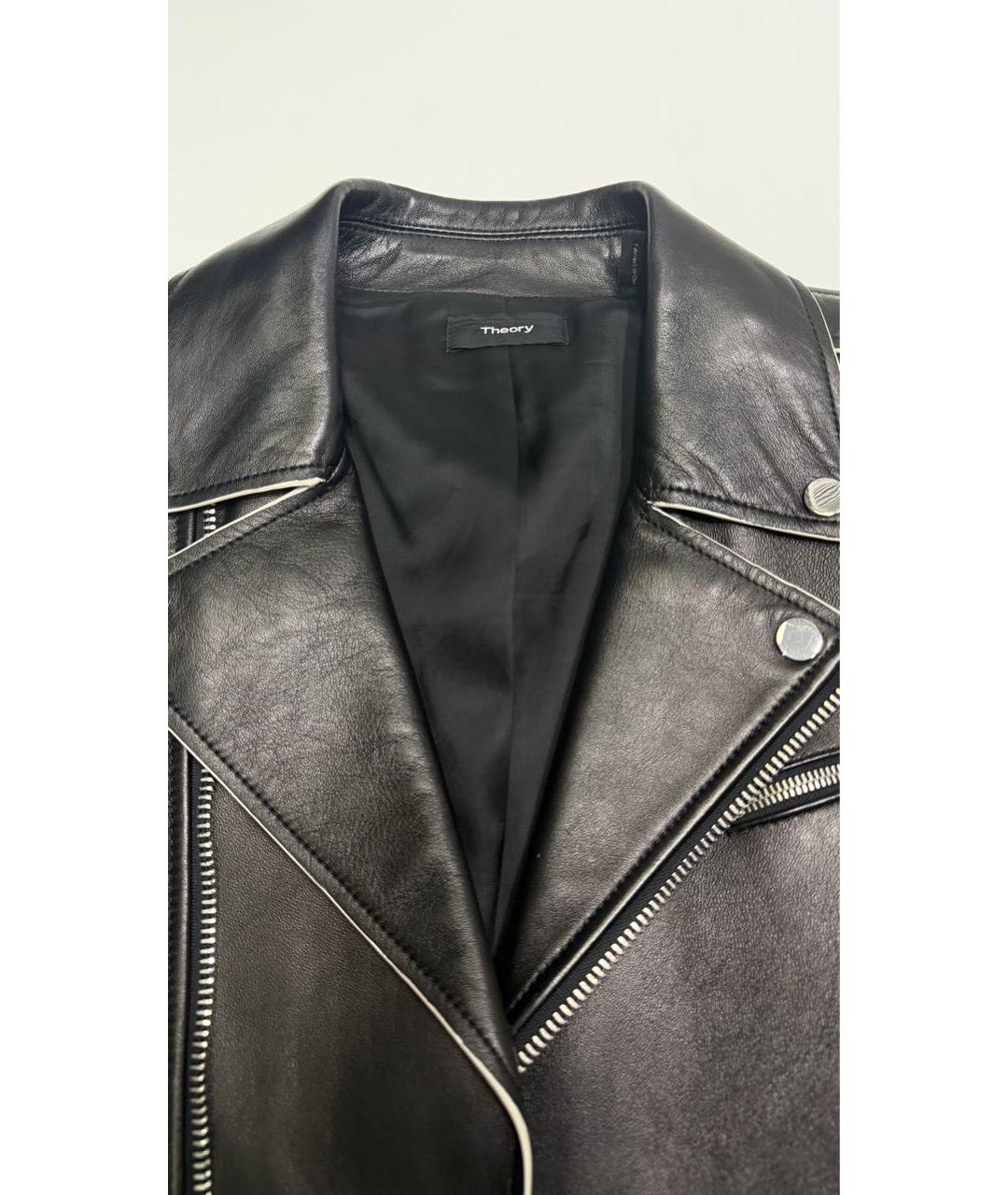 THEORY Черная кожаная куртка, фото 3