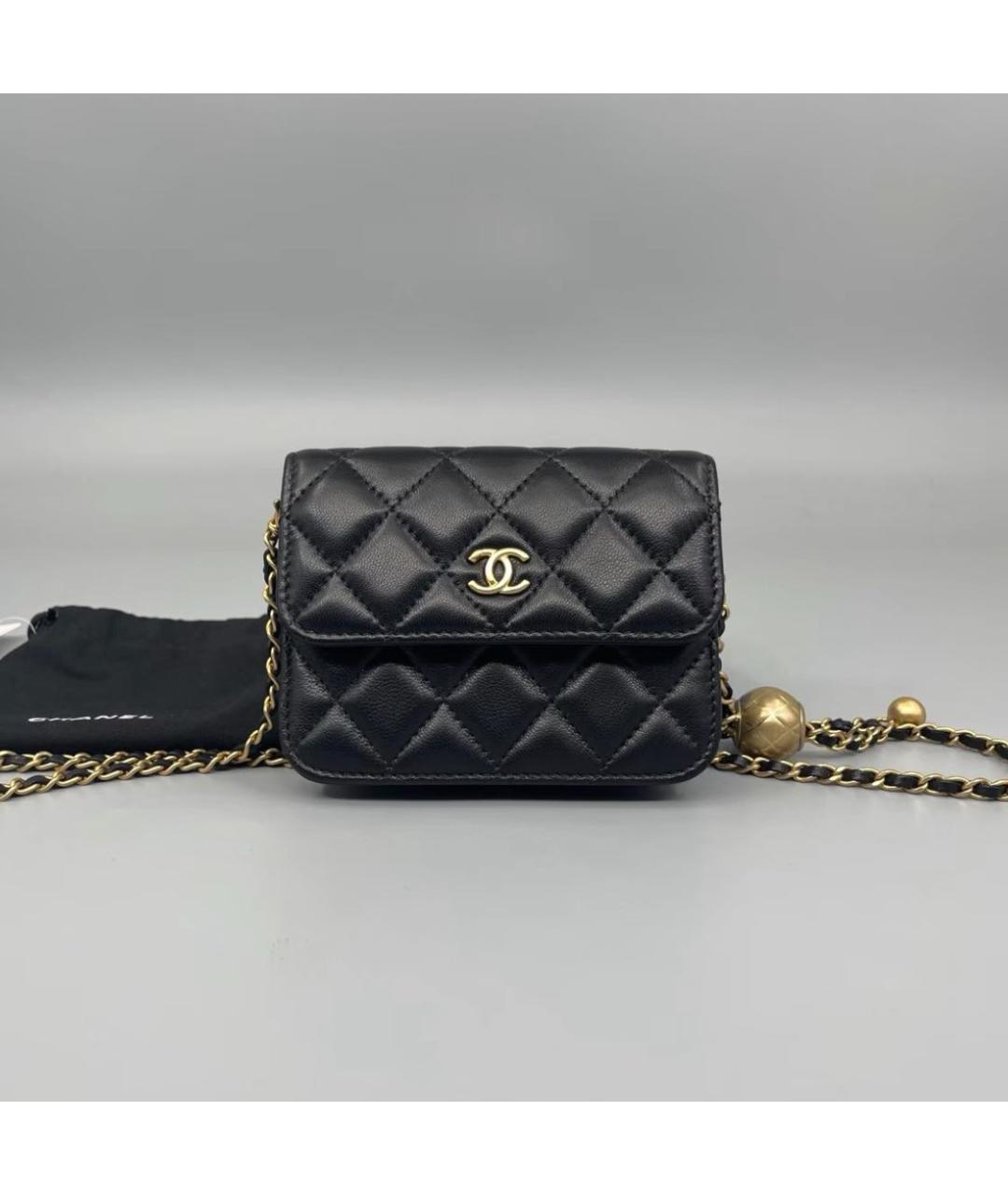 CHANEL Черная кожаная сумка через плечо, фото 2