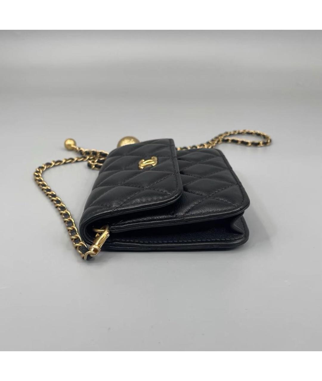 CHANEL Черная кожаная сумка через плечо, фото 5