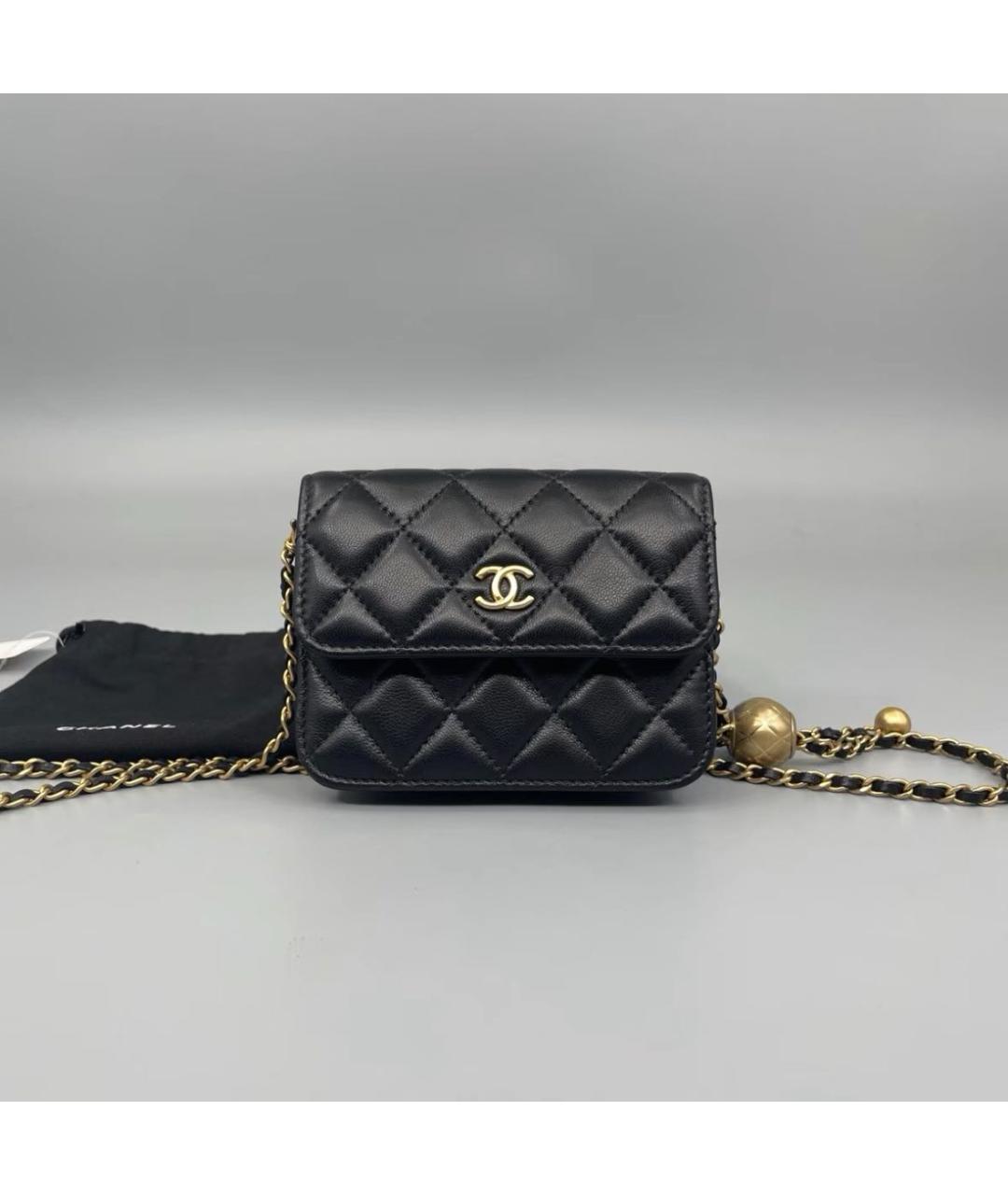 CHANEL Черная кожаная сумка через плечо, фото 8