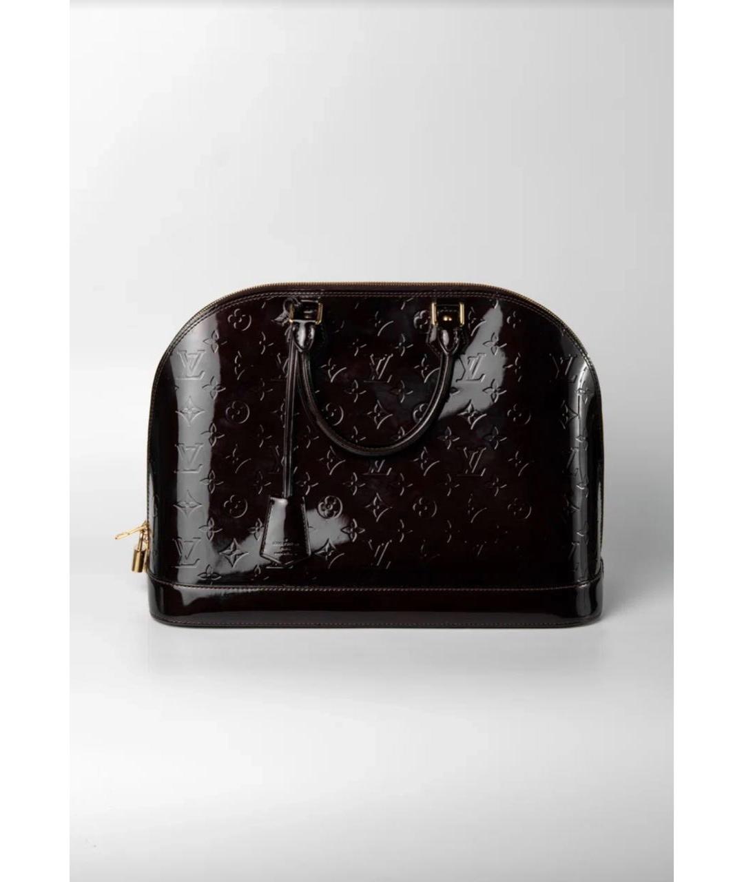 LOUIS VUITTON Черная сумка с короткими ручками из лакированной кожи, фото 5