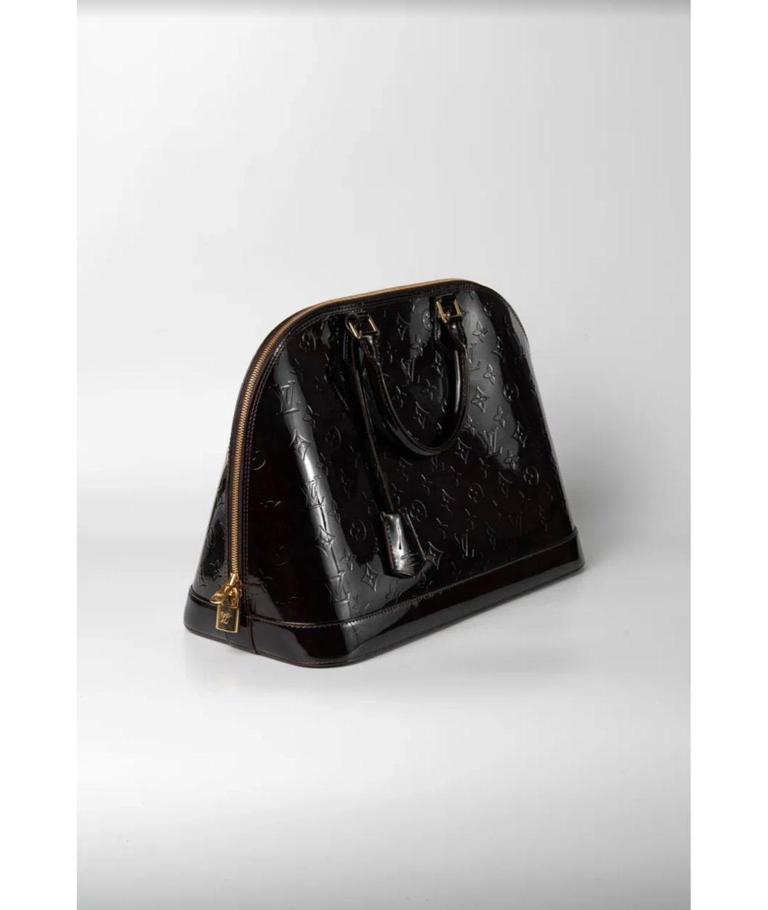 LOUIS VUITTON Черная сумка с короткими ручками из лакированной кожи, фото 2