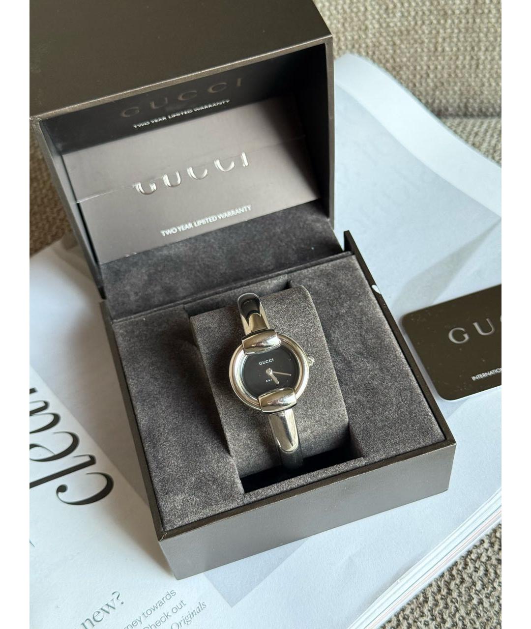 GUCCI Черные стальные часы, фото 2