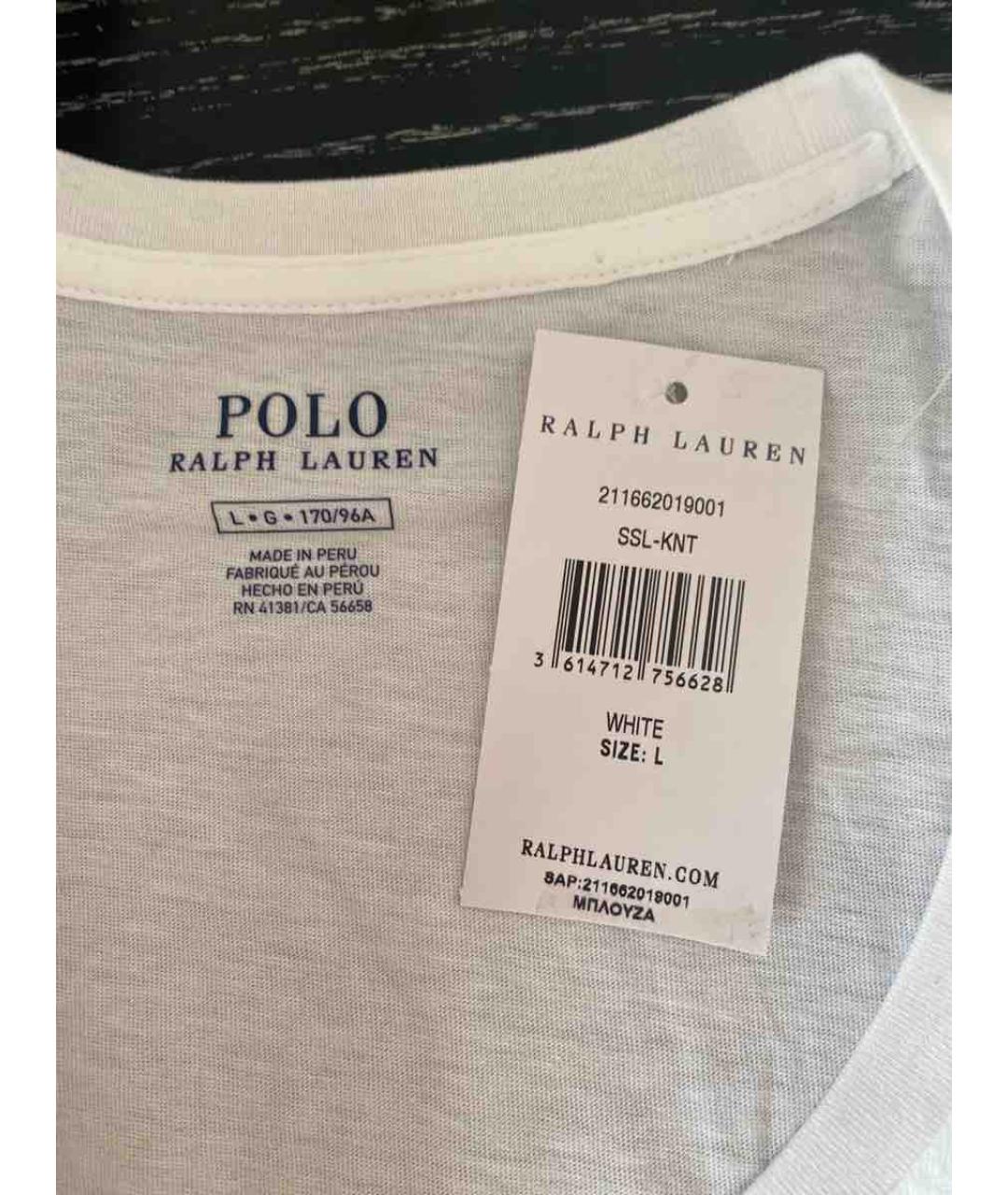 POLO RALPH LAUREN Белая хлопковая футболка, фото 3