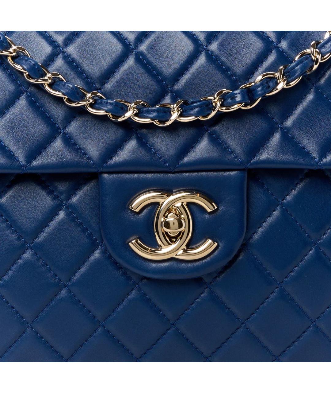 CHANEL Темно-синяя кожаная сумка через плечо, фото 4