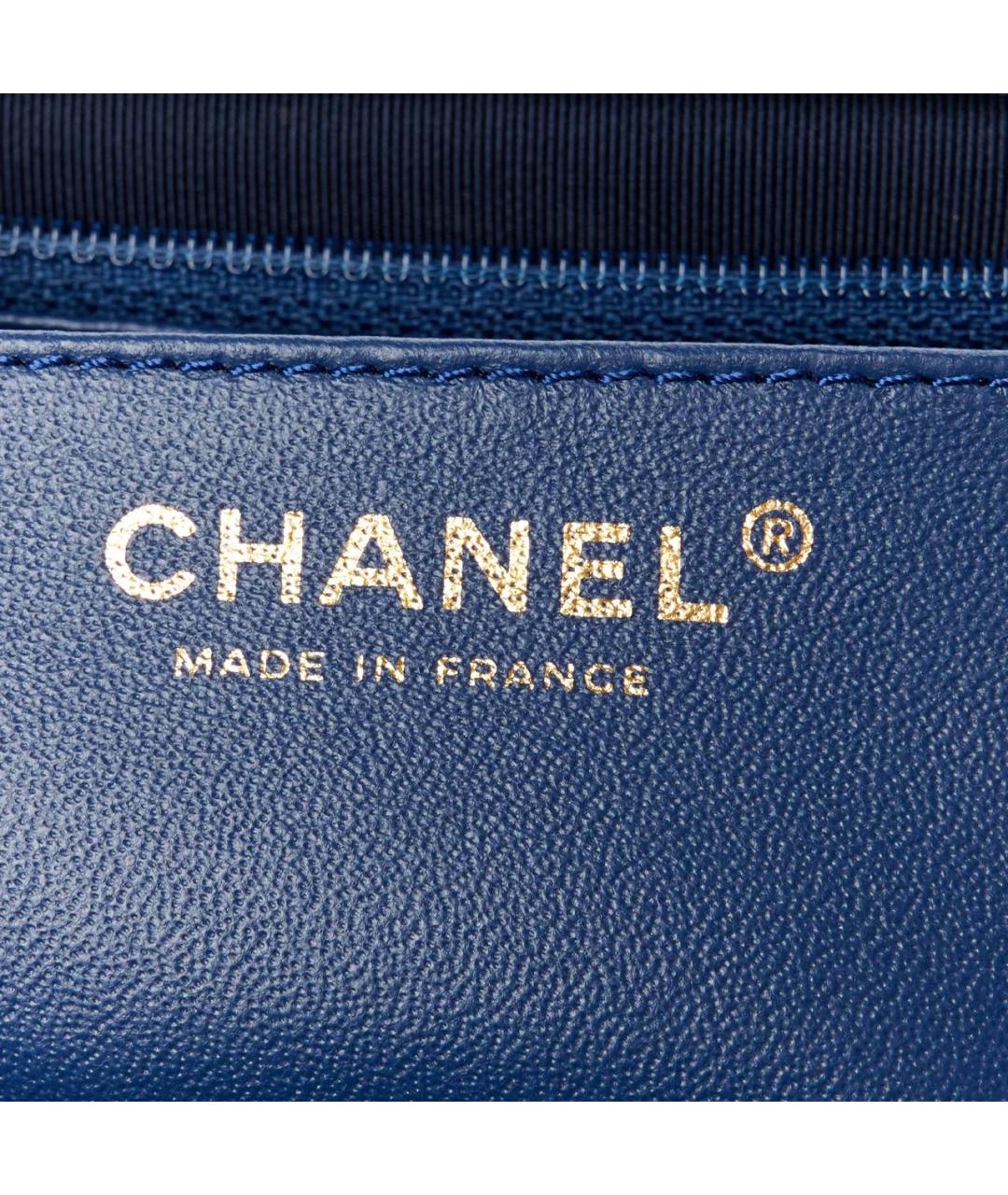 CHANEL Темно-синяя кожаная сумка через плечо, фото 8