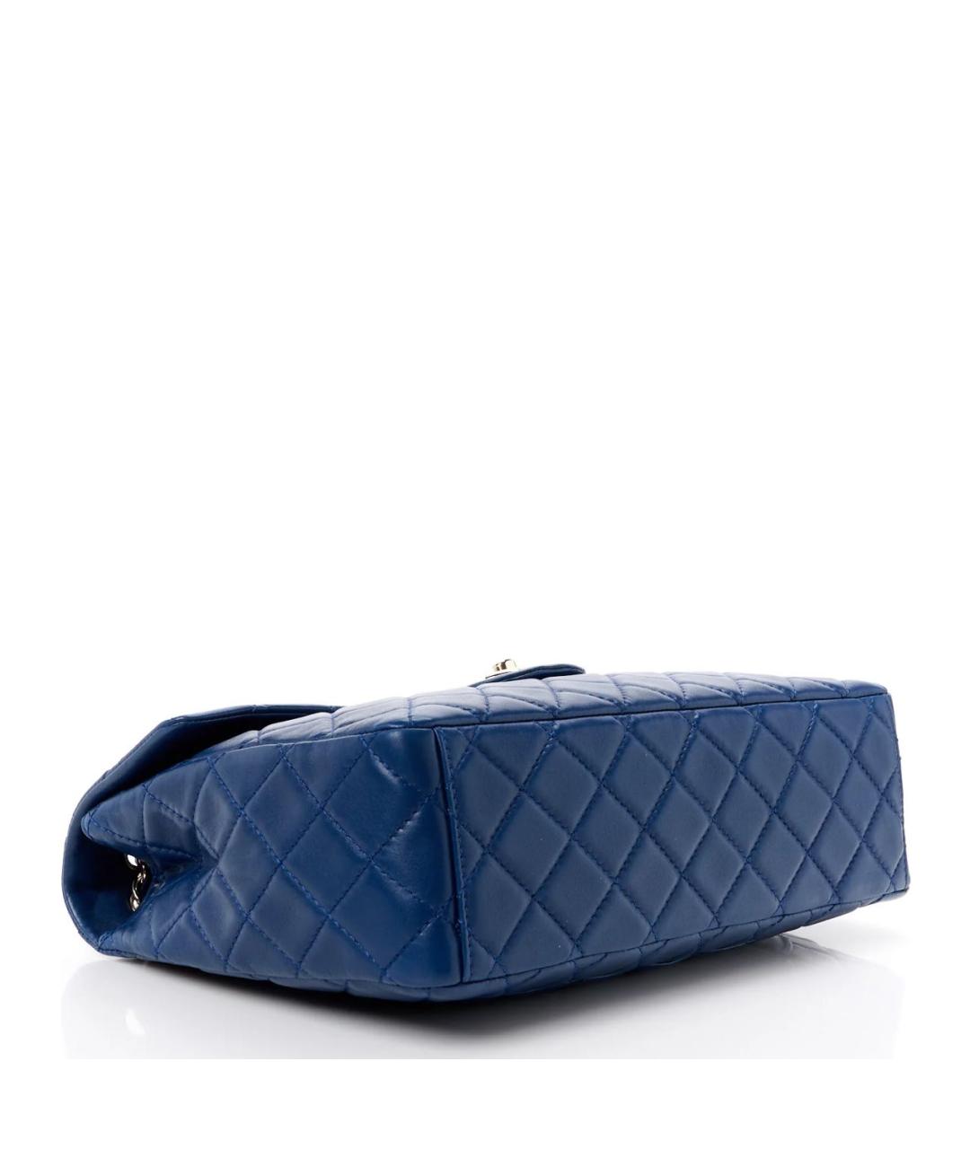 CHANEL Темно-синяя кожаная сумка через плечо, фото 5