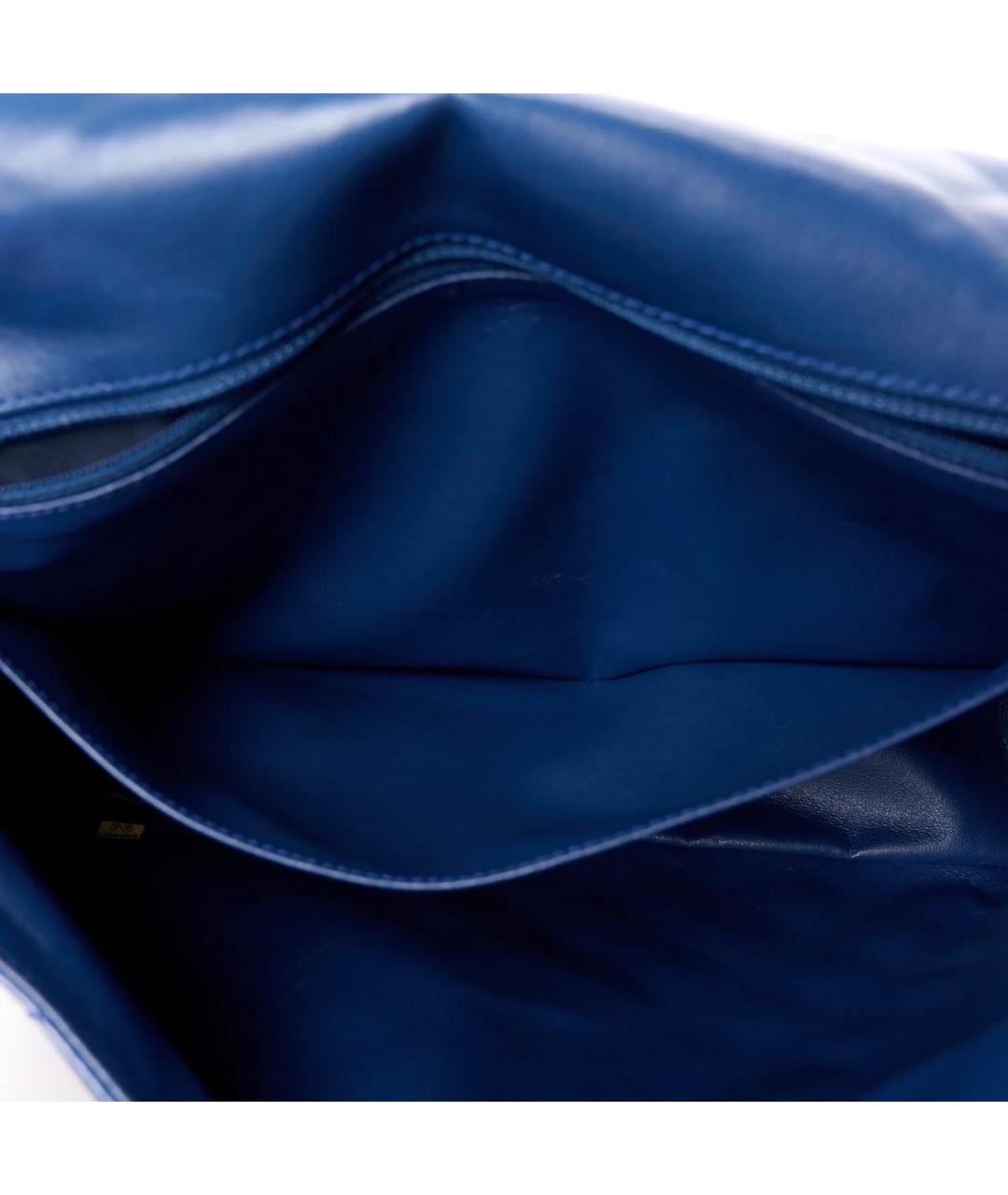 CHANEL Темно-синяя кожаная сумка через плечо, фото 7