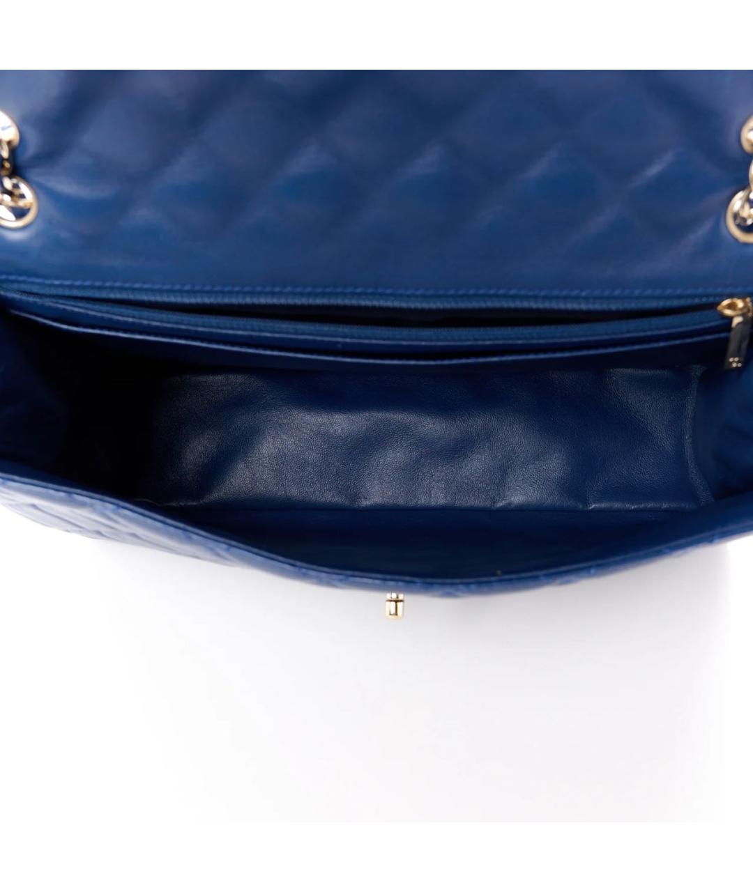 CHANEL Темно-синяя кожаная сумка через плечо, фото 6