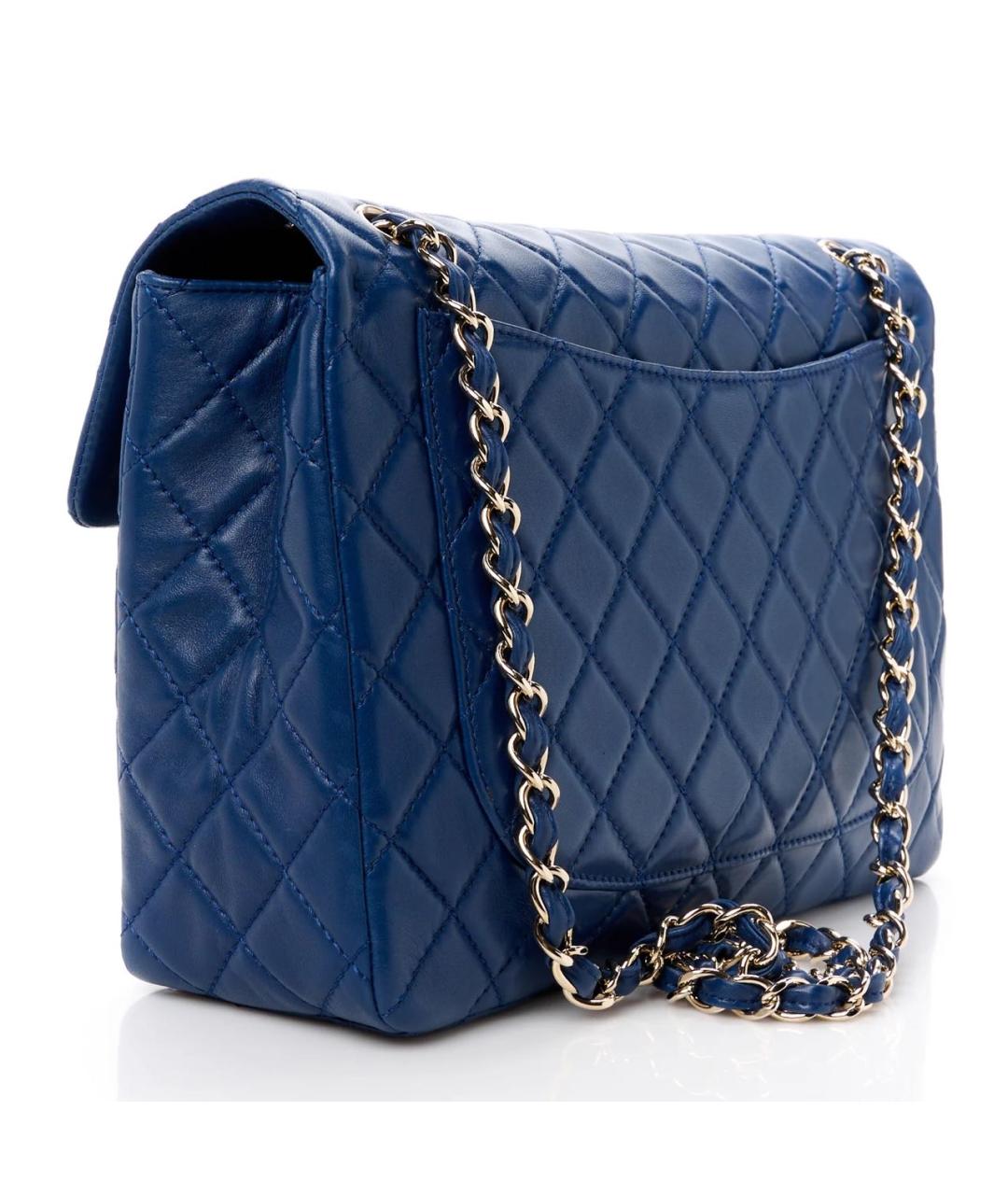 CHANEL Темно-синяя кожаная сумка через плечо, фото 2