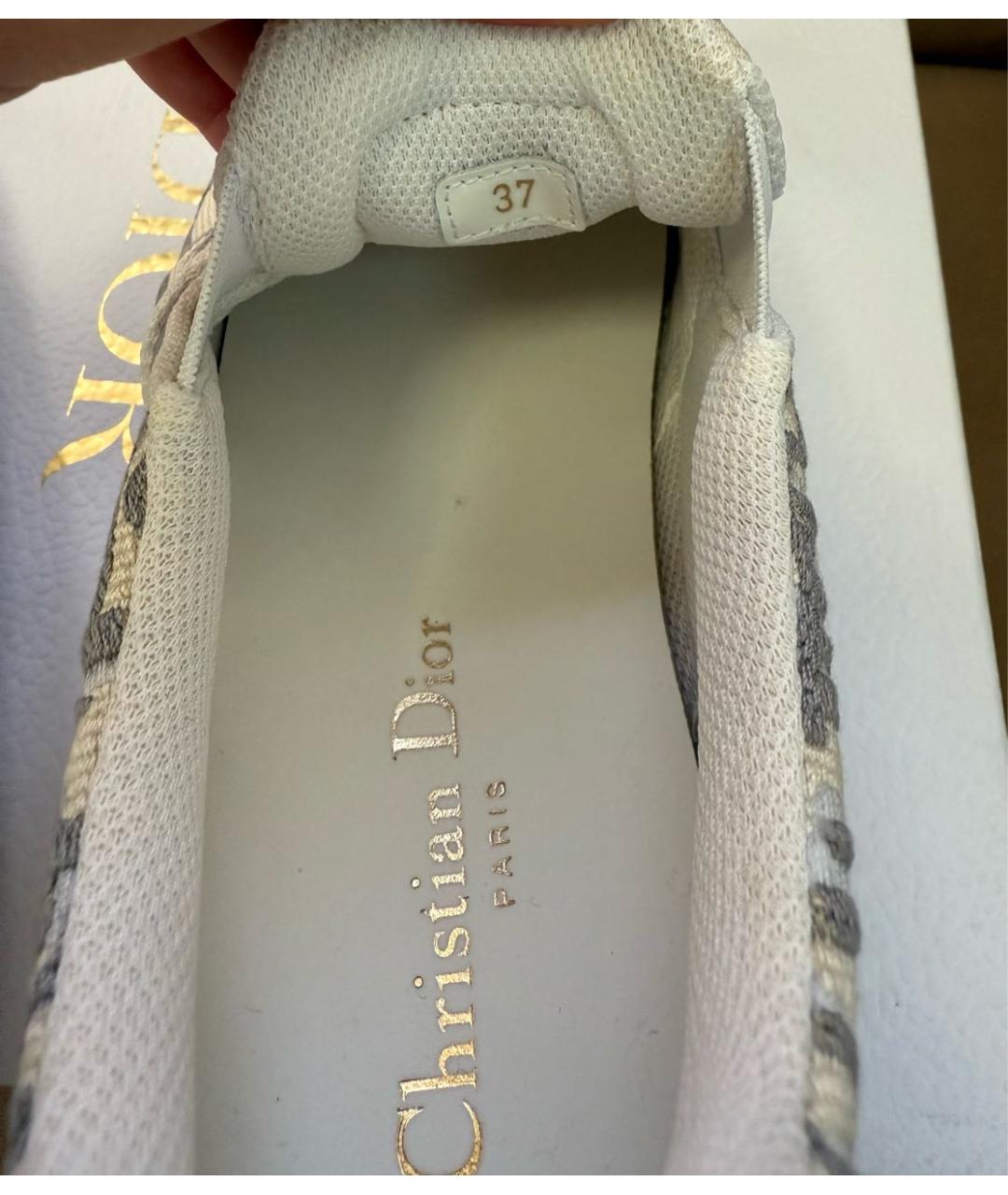 CHRISTIAN DIOR Серые текстильные слипоны, фото 7