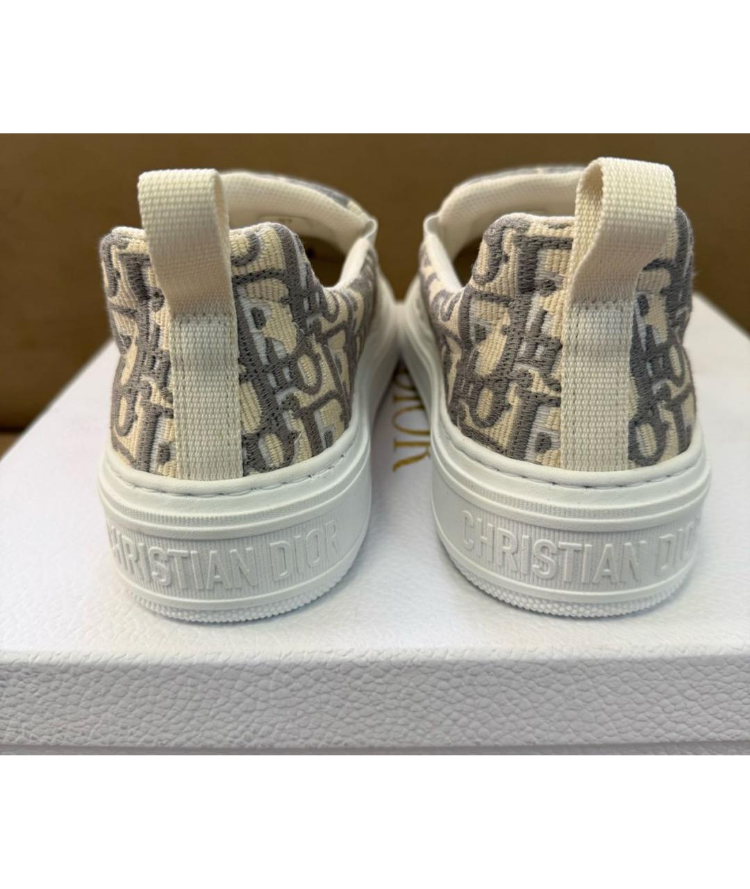 CHRISTIAN DIOR Серые текстильные слипоны, фото 4