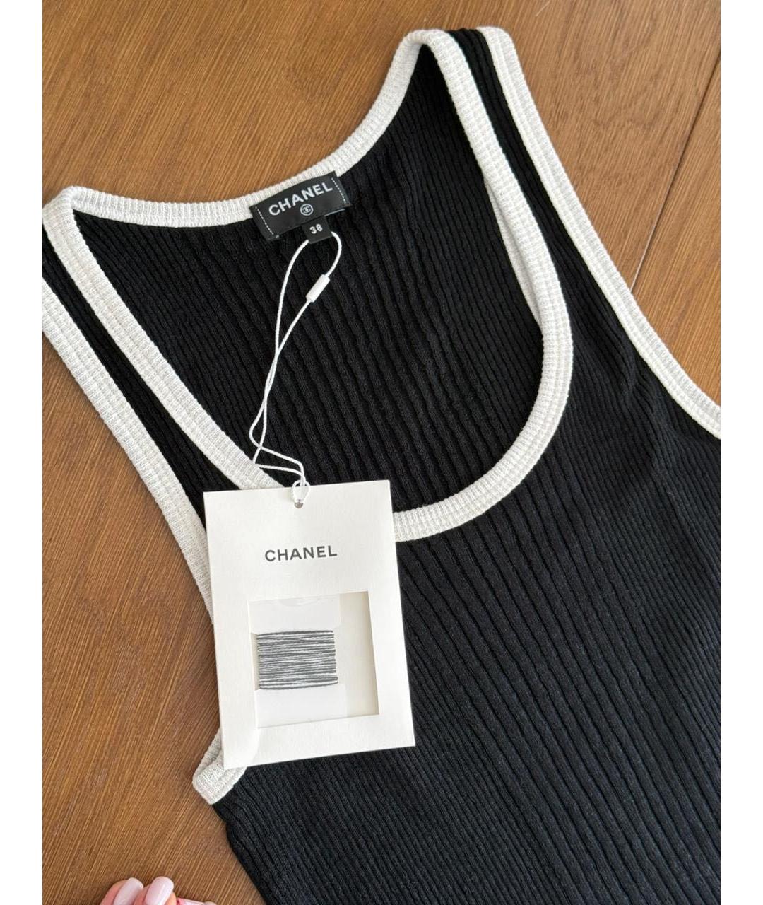 CHANEL Черное льняное повседневное платье, фото 3