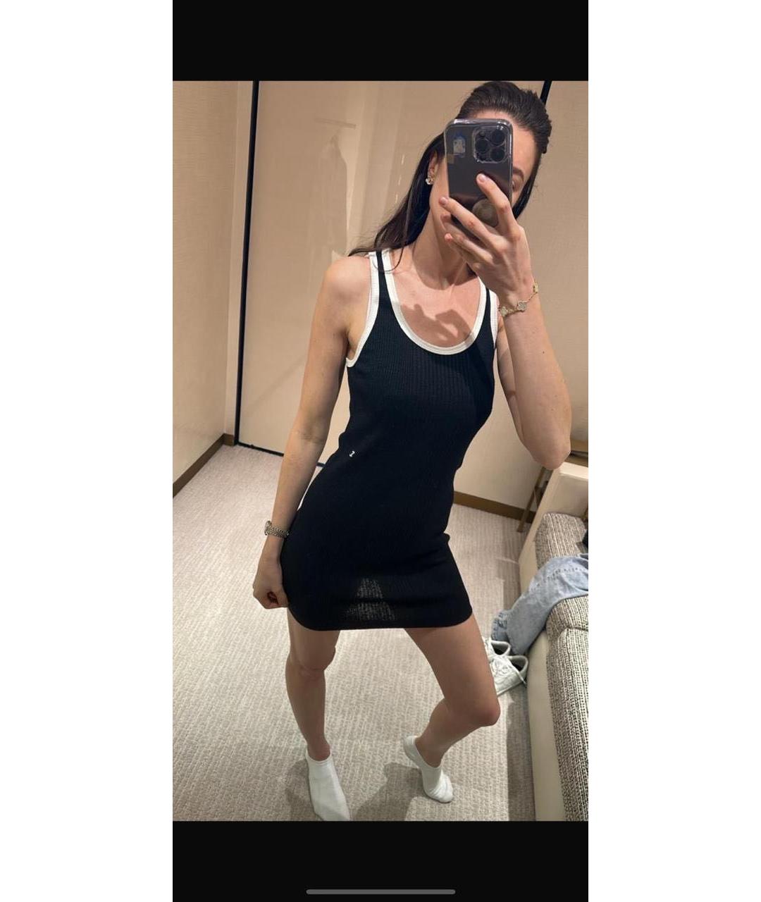 CHANEL Черное льняное повседневное платье, фото 5