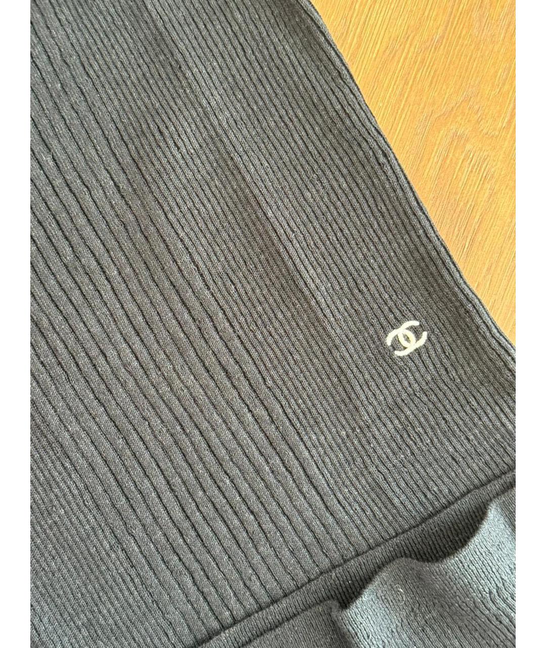 CHANEL Черное льняное повседневное платье, фото 4