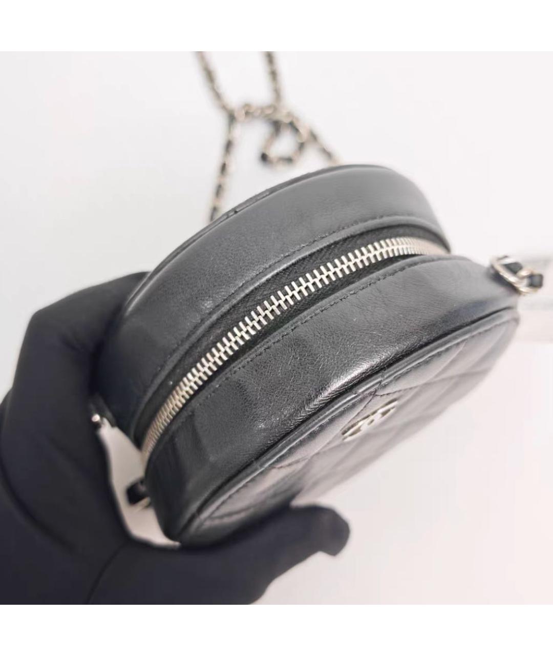CHANEL Черная кожаная сумка через плечо, фото 6