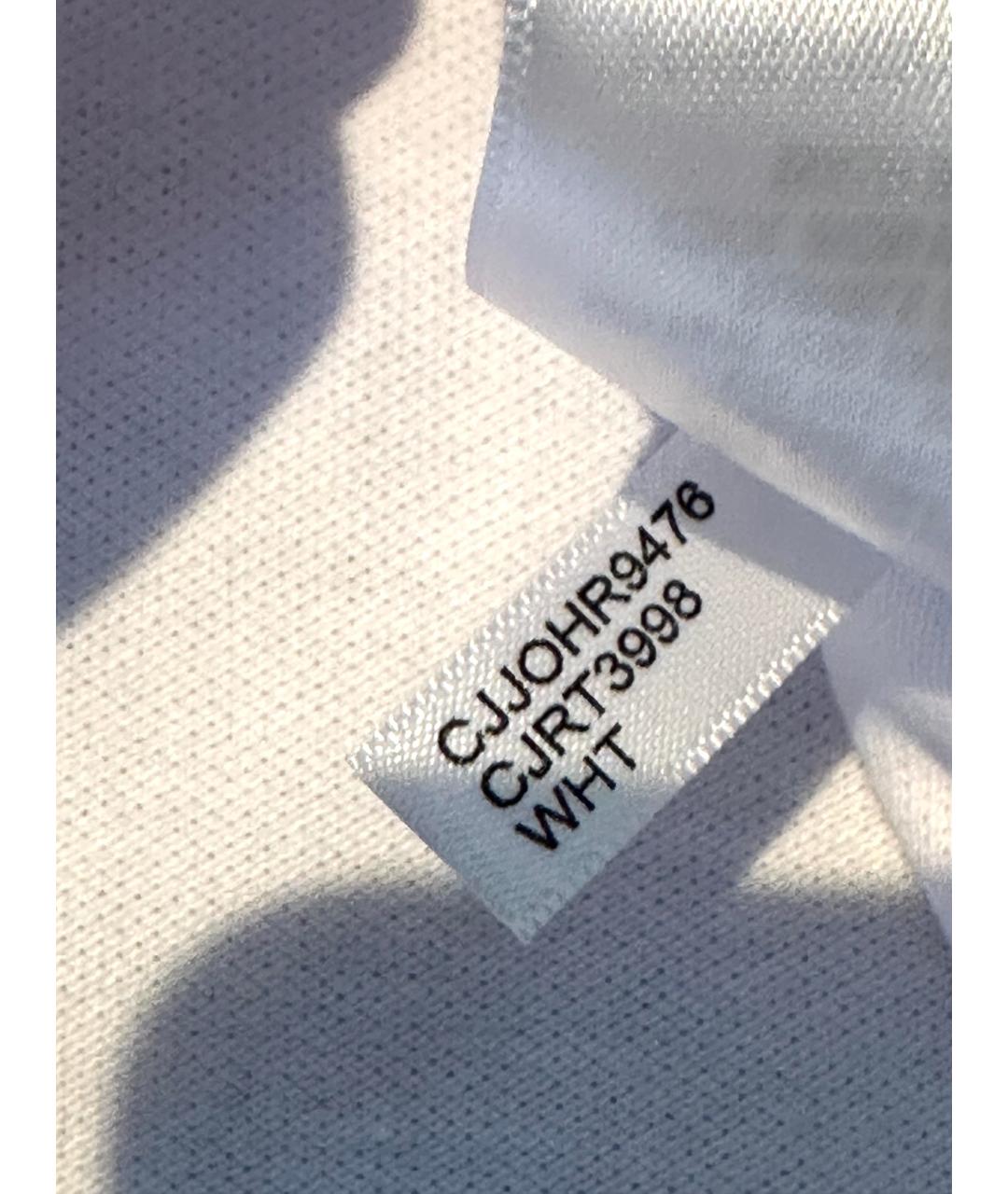 CALVIN KLEIN Белая хлопко-эластановая футболка, фото 4