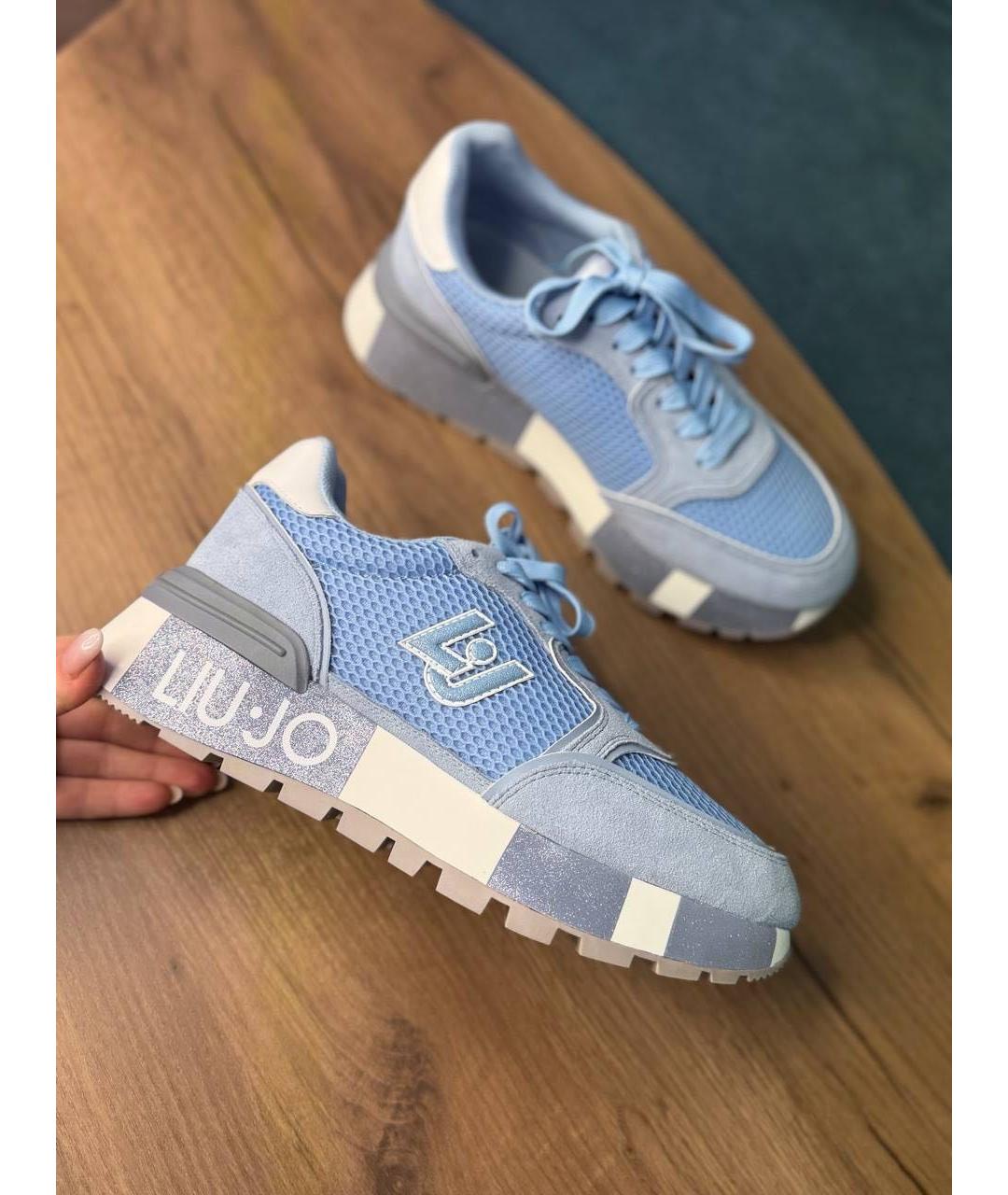 LIU JO Голубые замшевые кроссовки, фото 8