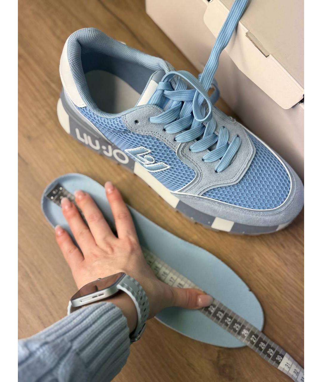 LIU JO Голубые замшевые кроссовки, фото 4