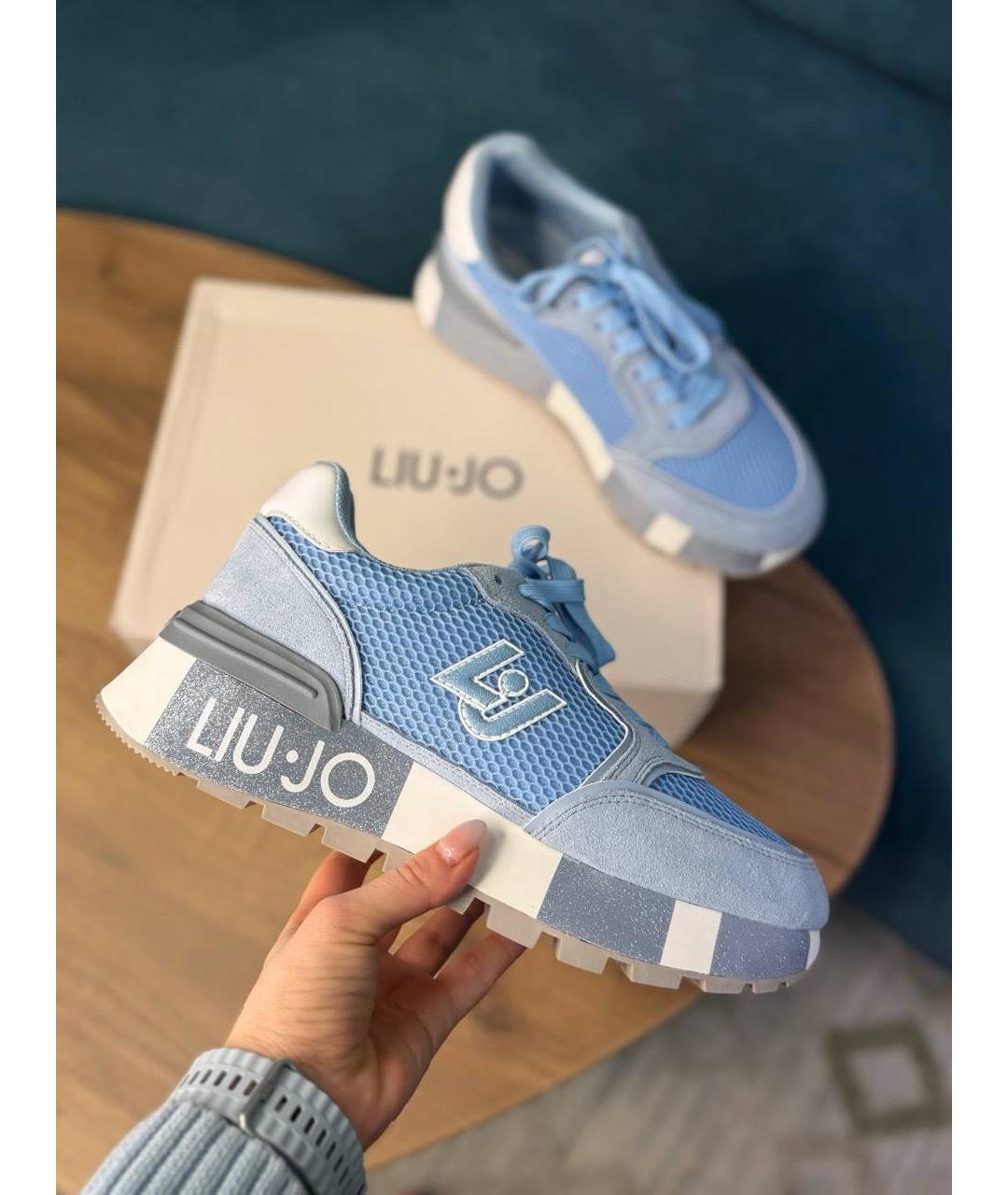 LIU JO Голубые замшевые кроссовки, фото 5