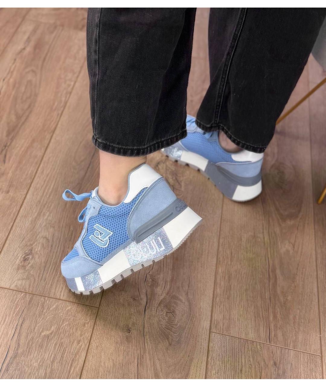 LIU JO Голубые замшевые кроссовки, фото 9