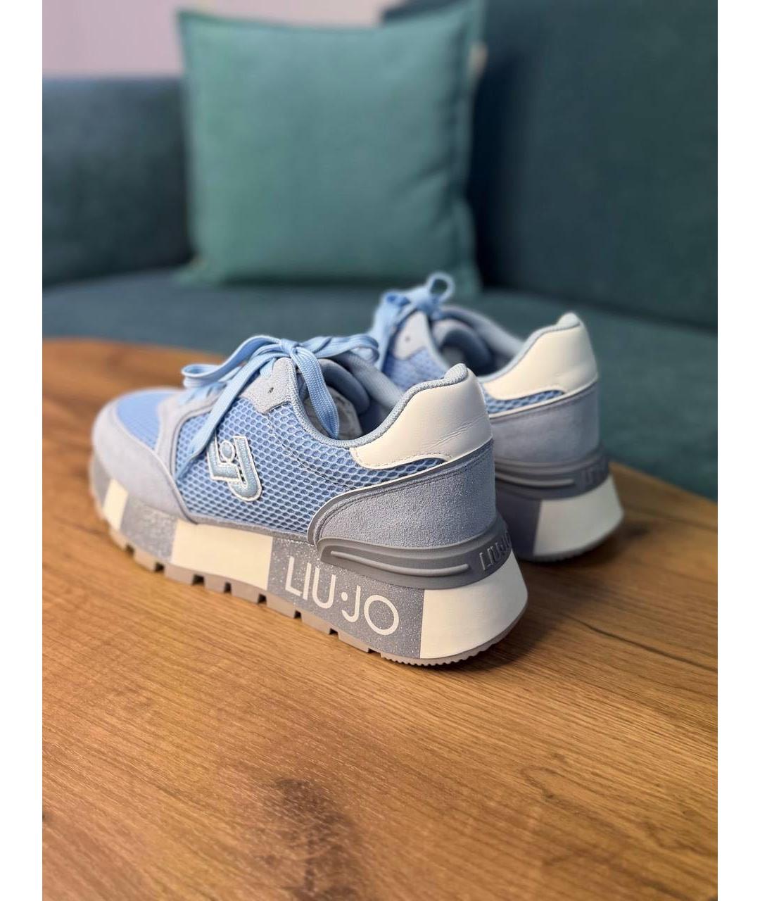 LIU JO Голубые замшевые кроссовки, фото 7