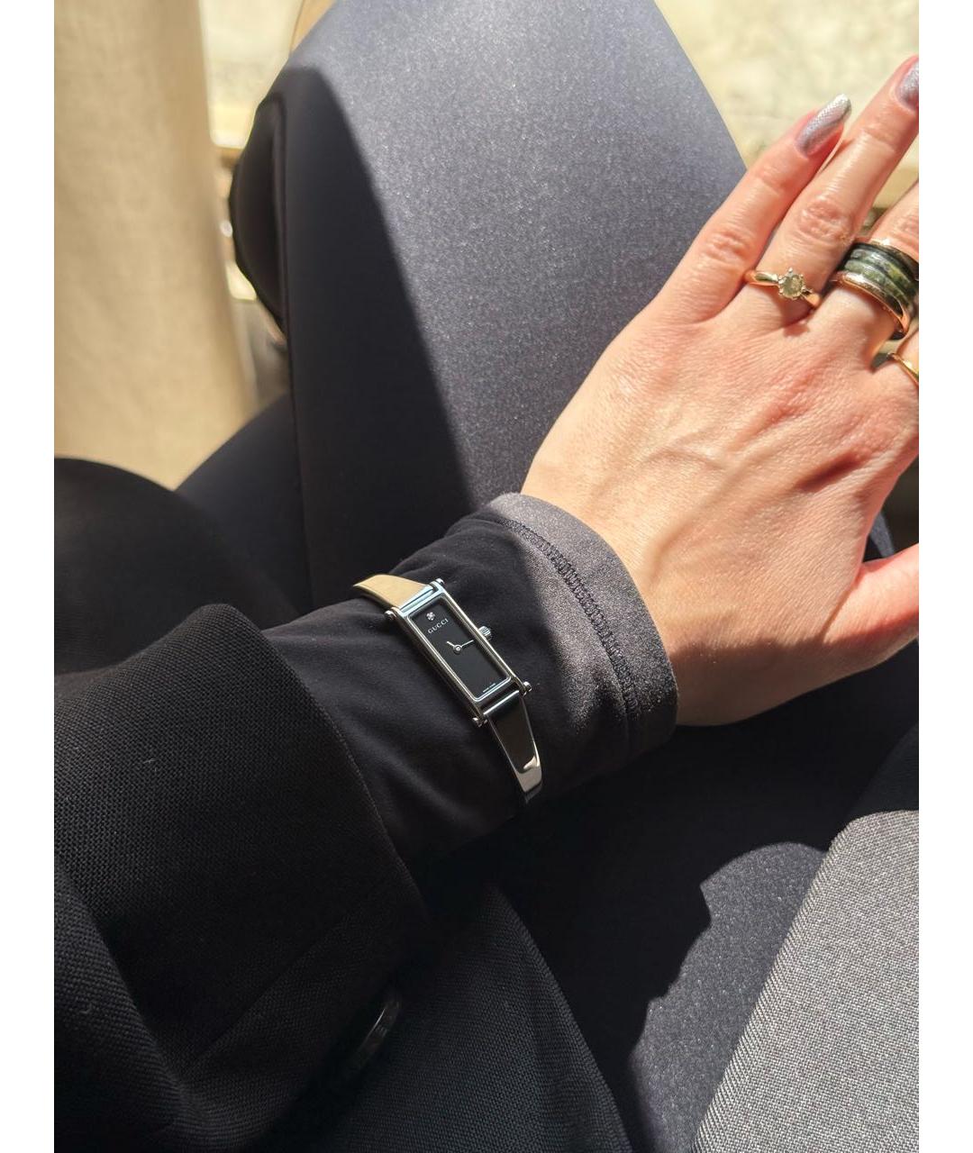 GUCCI Черные стальные часы, фото 7