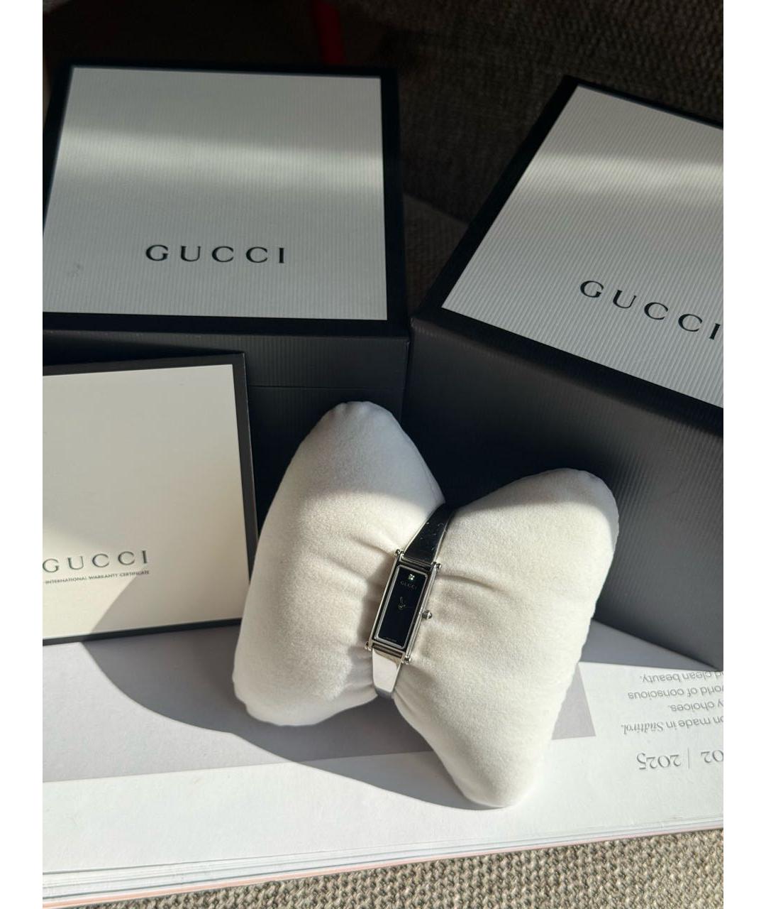 GUCCI Черные стальные часы, фото 2