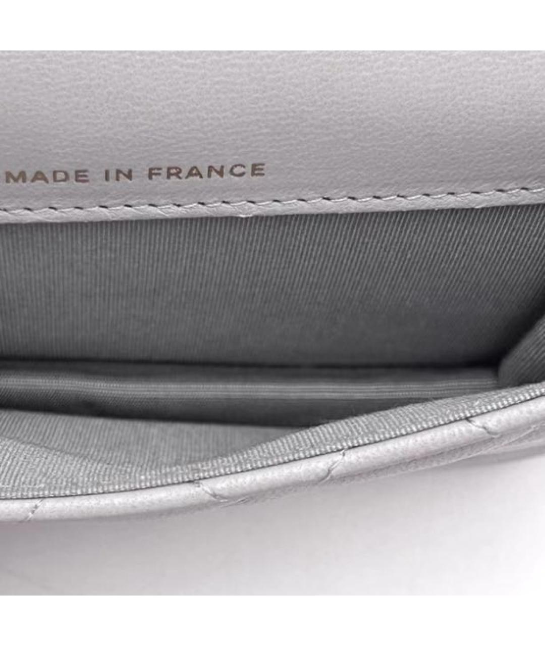 CHANEL Серая кожаная сумка через плечо, фото 7