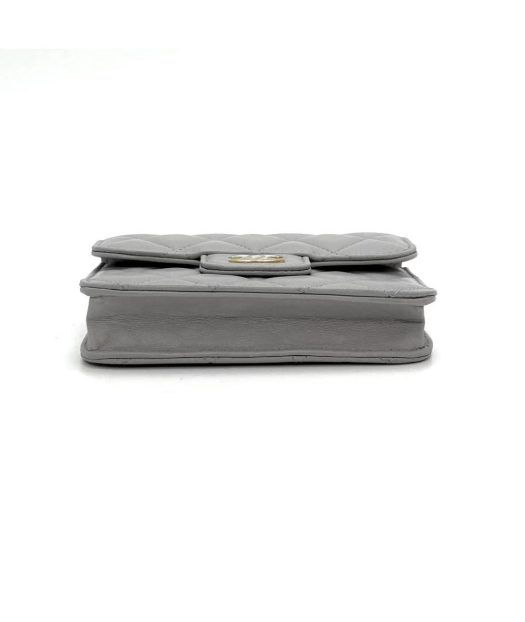 CHANEL Серая кожаная сумка через плечо, фото 6