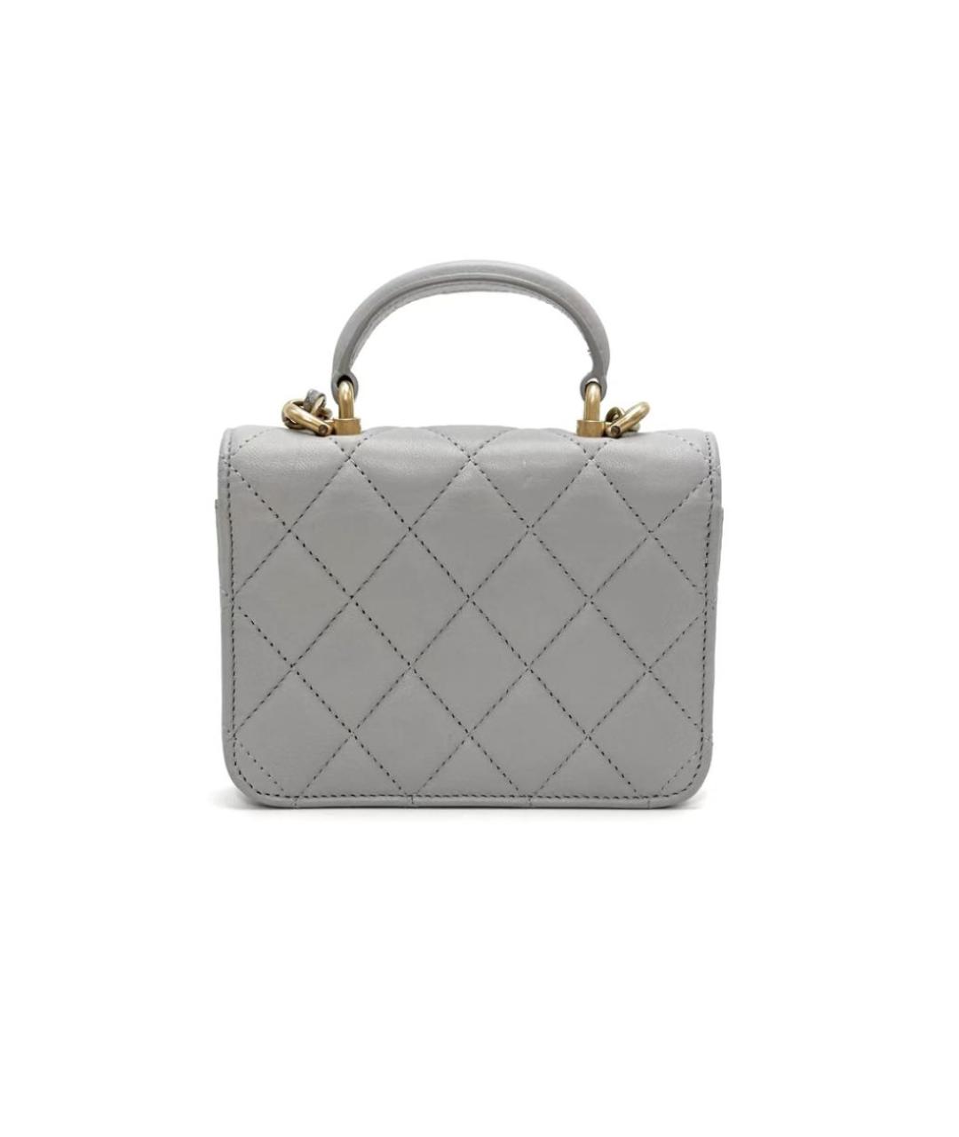 CHANEL Серая кожаная сумка через плечо, фото 3