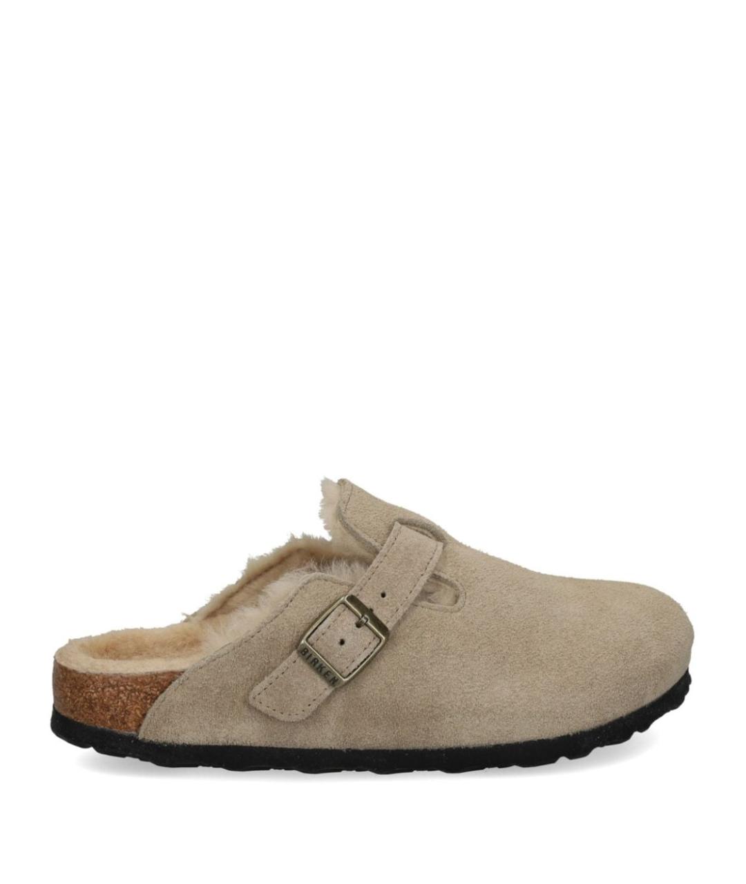 BIRKENSTOCK Бежевые замшевые мюли, фото 1