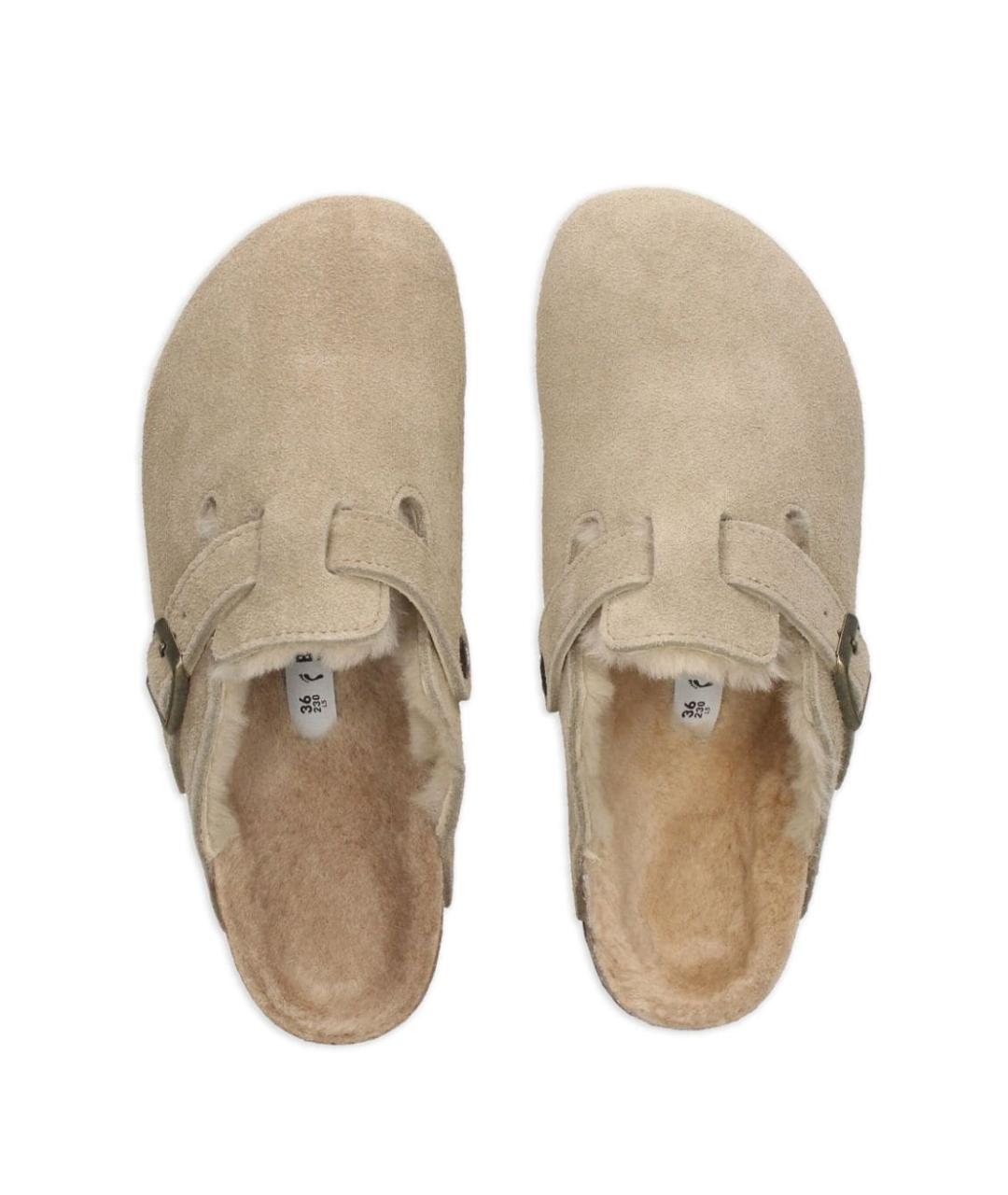 BIRKENSTOCK Бежевые замшевые мюли, фото 2