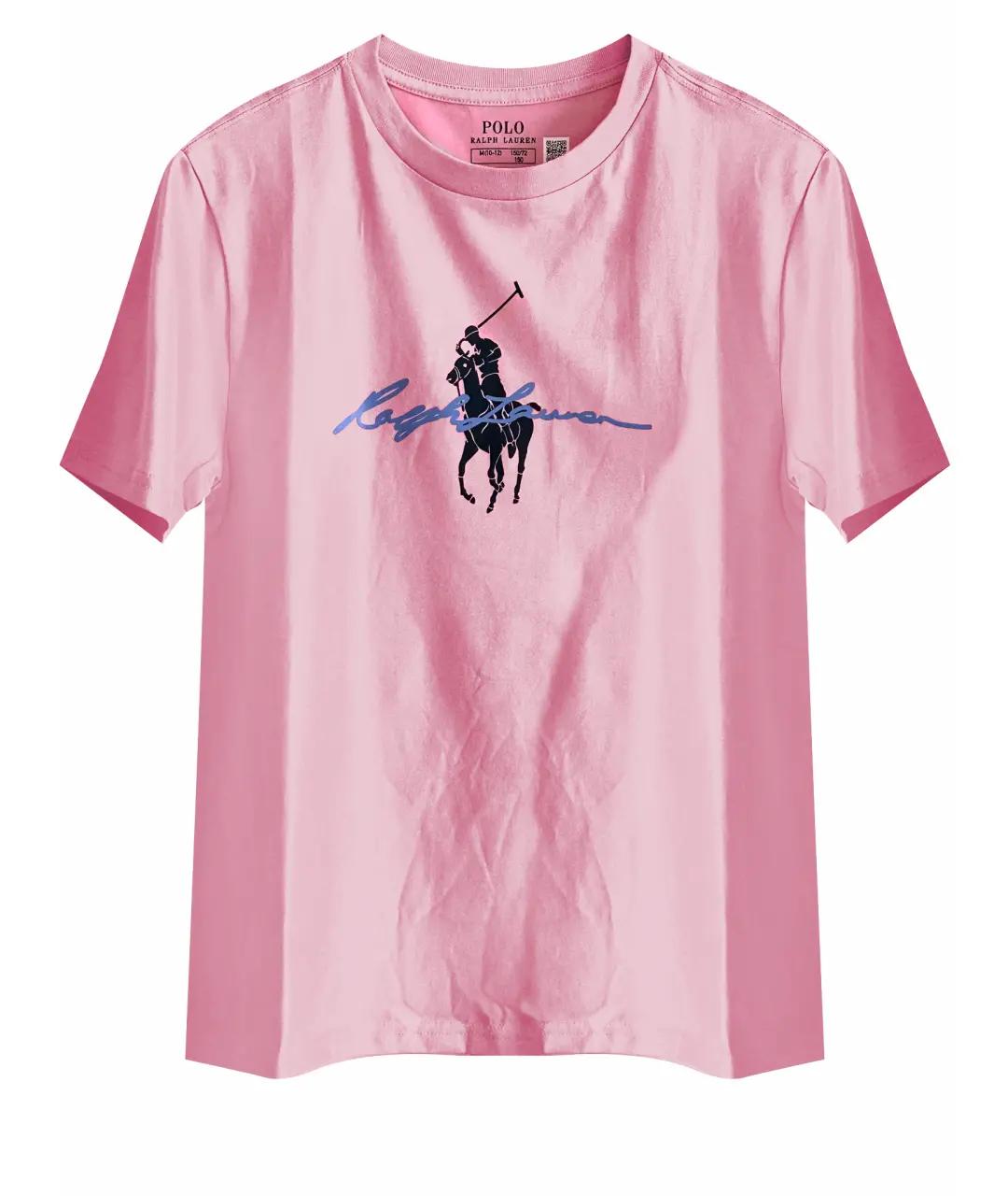 POLO RALPH LAUREN Розовая хлопковая детская футболка, фото 6