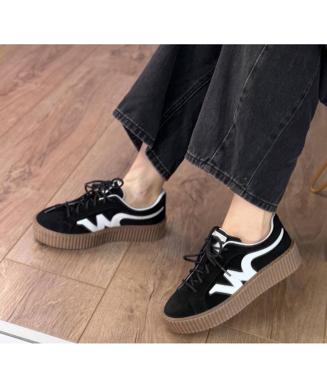 WEEKEND MAX MARA Черные замшевые кеды, фото 6