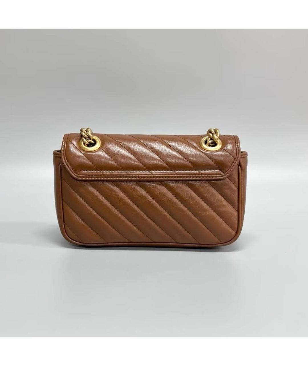 GUCCI Коричневая кожаная сумка через плечо, фото 3