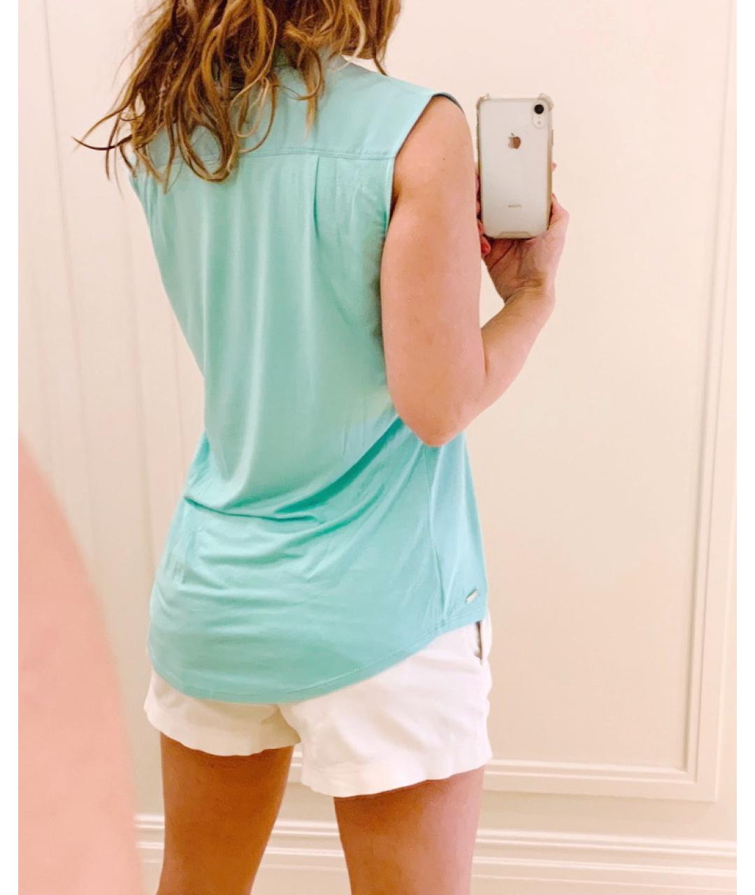 CALVIN KLEIN Бирюзовая вискозная футболка, фото 3