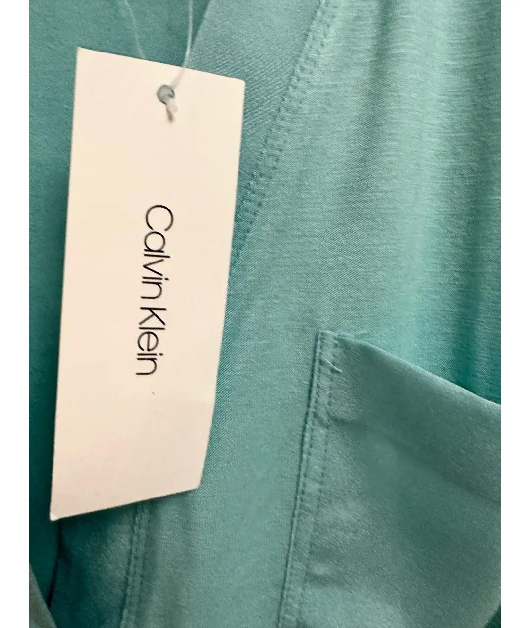 CALVIN KLEIN Бирюзовая вискозная футболка, фото 5