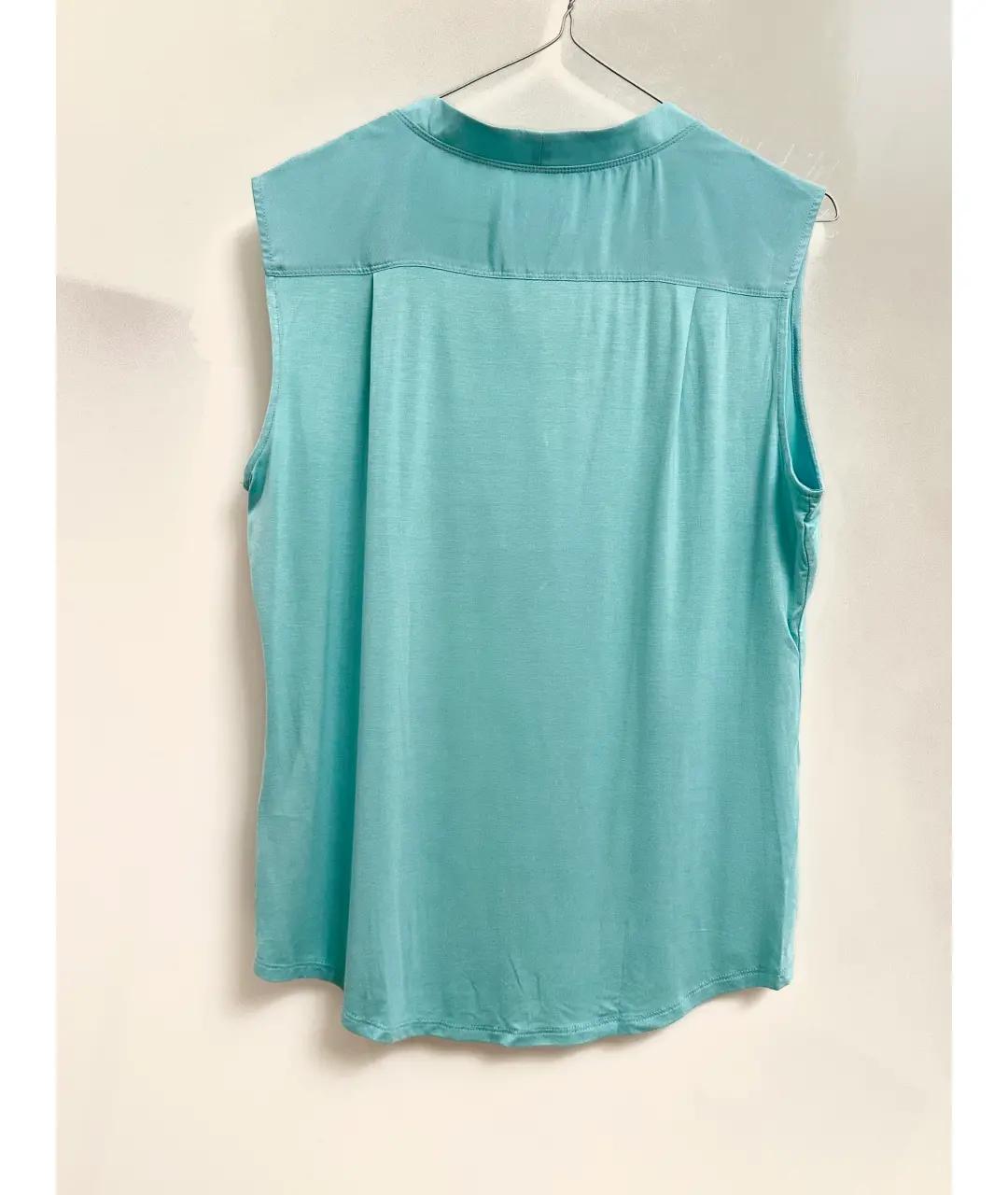 CALVIN KLEIN Бирюзовая вискозная футболка, фото 4