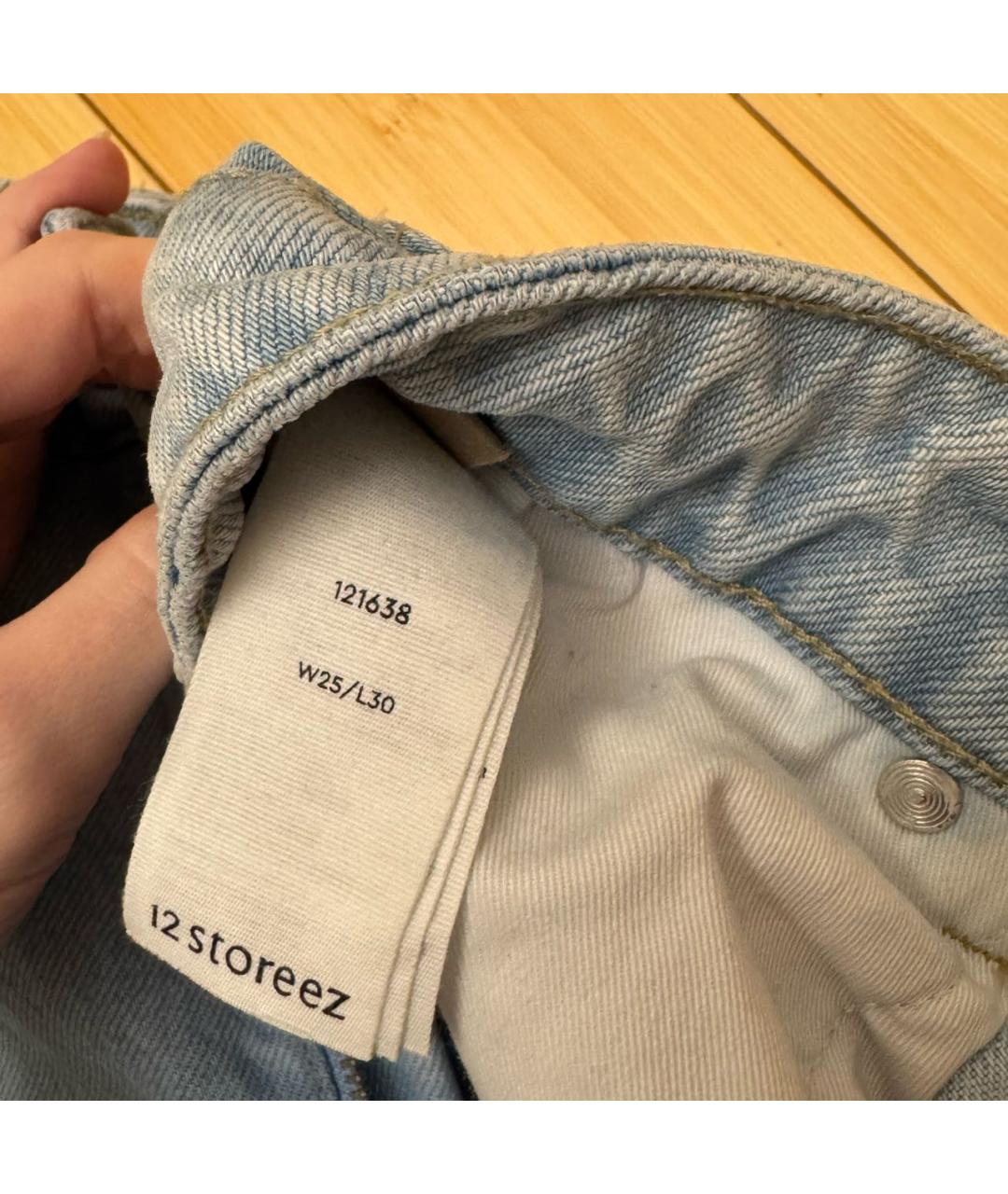 12 STOREEZ Голубые хлопковые прямые джинсы, фото 4