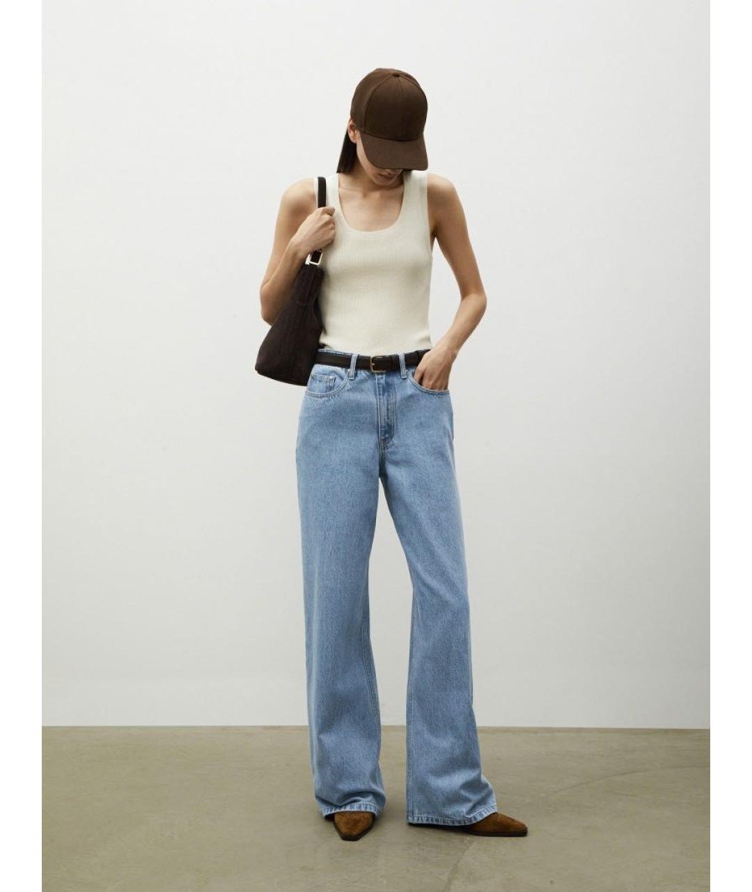 12 STOREEZ Голубые хлопковые прямые джинсы, фото 5